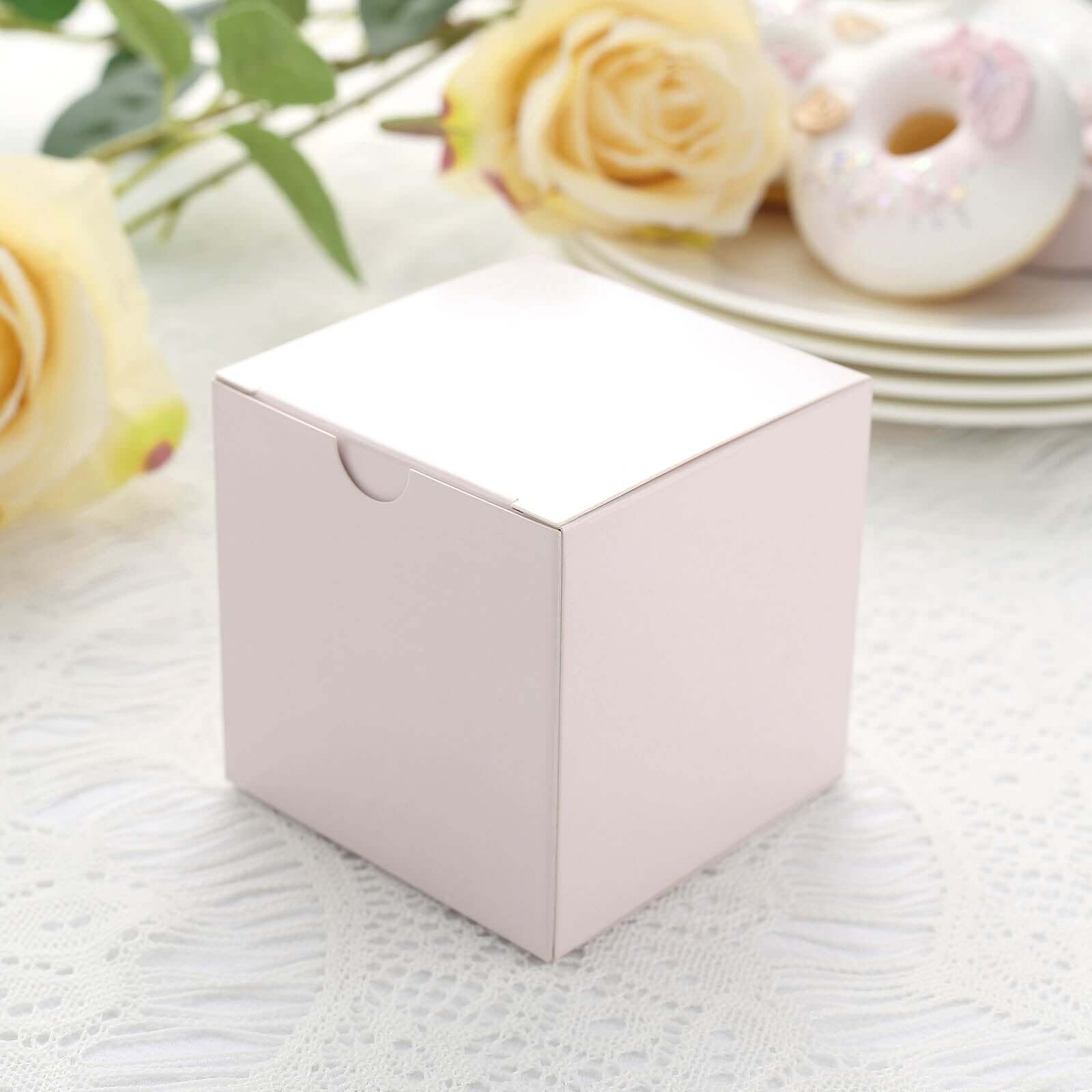 100 Pack 3 DIY Blush Party Shower Favor Candy Gift Boxes