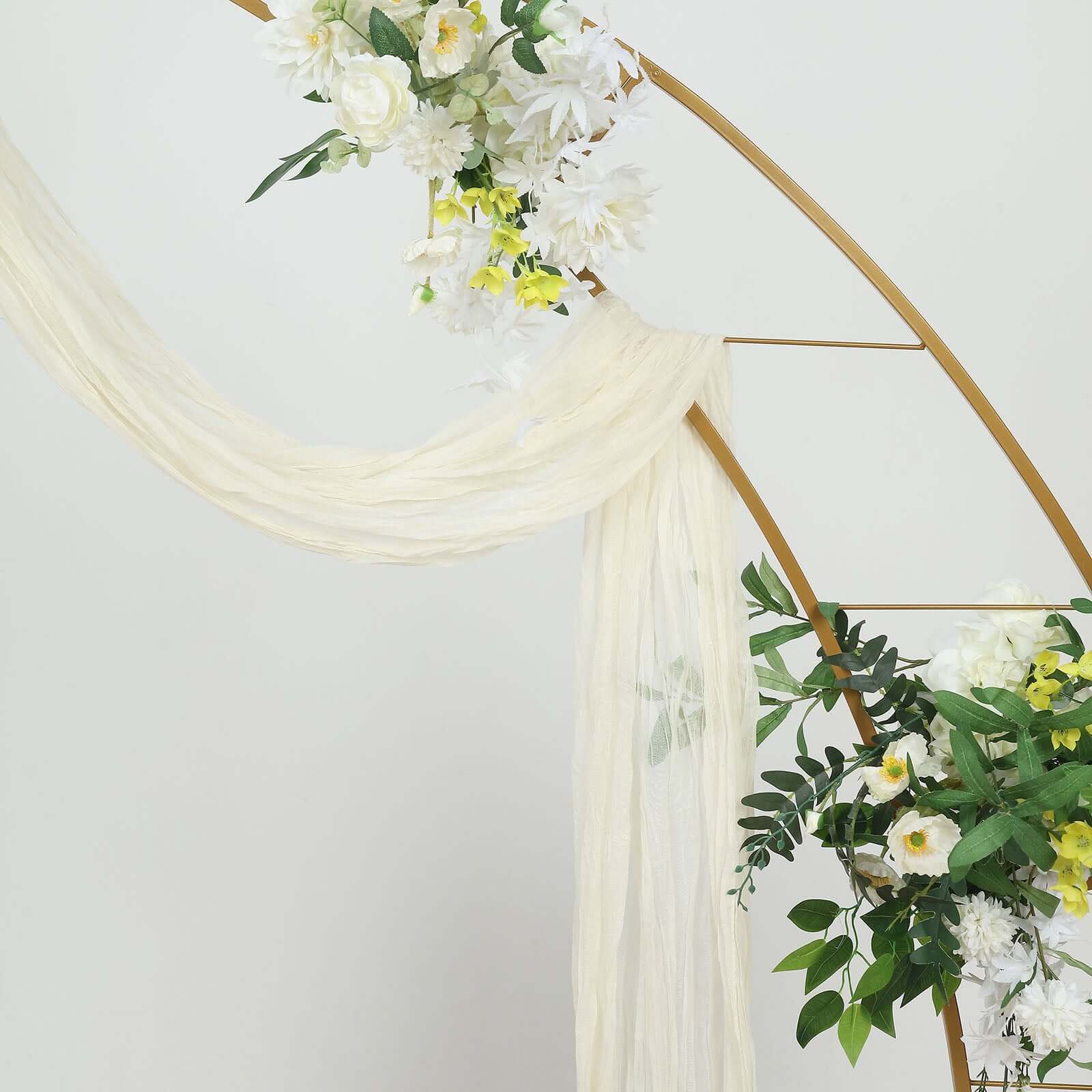 20ft Ivory Gauze Cheesecloth Fabric Wedding Arch Drapery, Window Scarf Valance, Boho Decor Arbor Curtain Panel