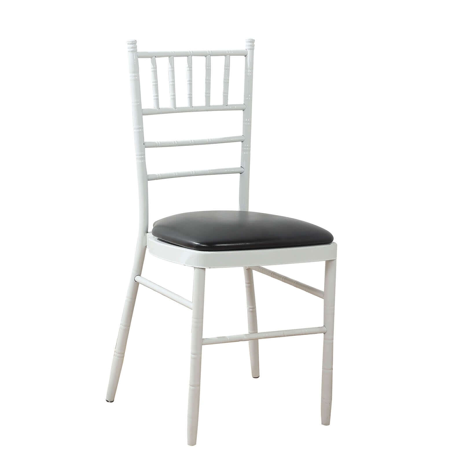 5 Pack PU Leather 1.5 Thick Seat Pads with Wood Backing for Chiavari Chairs Black - Memory Foam Tie-Less Non-Slip Design 16