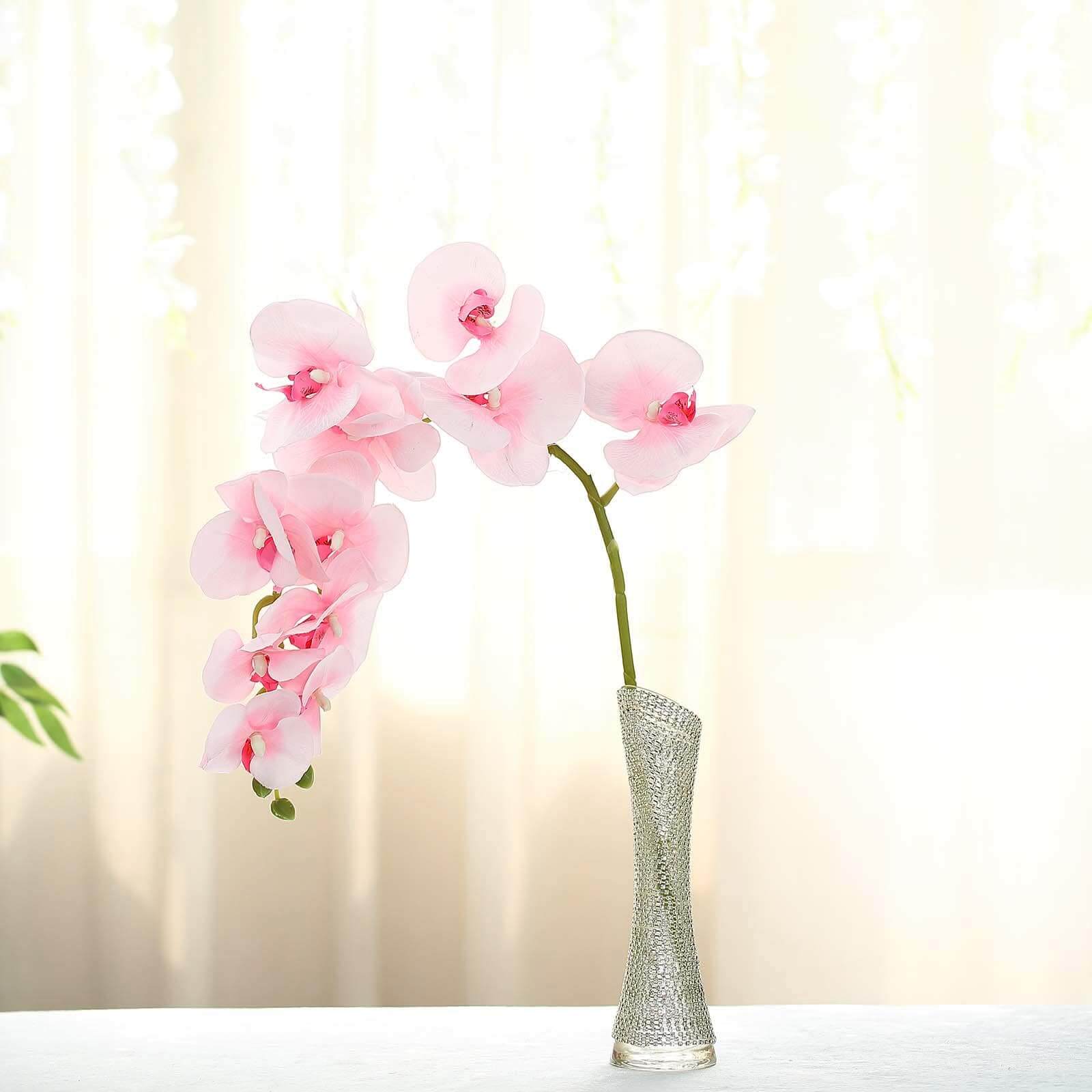 2 Stems 40 Tall Pink Artificial Silk Orchid Flower Bouquets