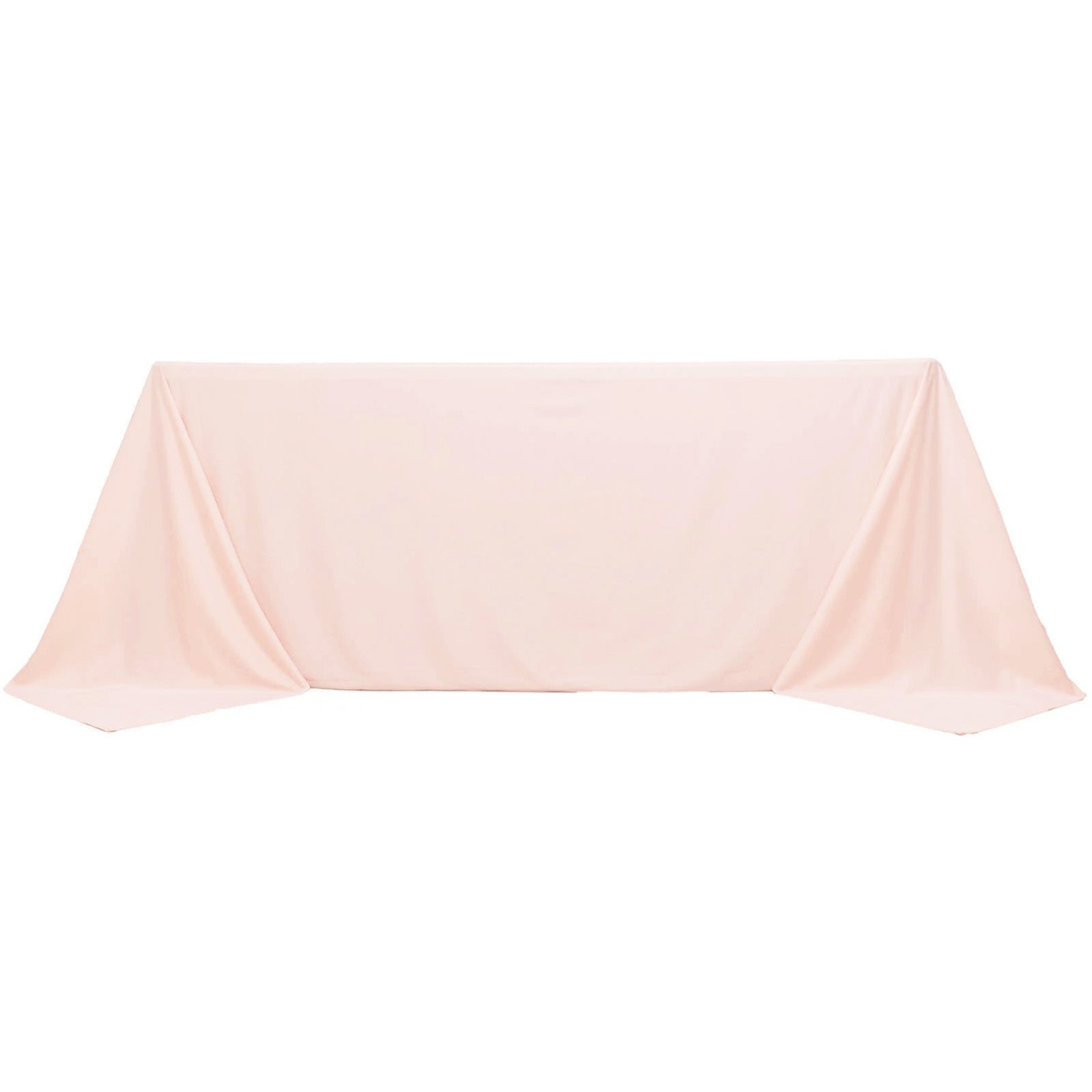 Premium Scuba Rectangular 90x132 Tablecloth Blush - Wrinkle Free, Stain Resistant & Seamless Table Cover