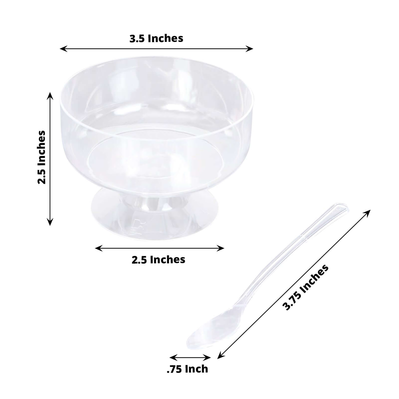 24-Pack Plastic Footed Dessert Cups Clear with Spoons - Perfect for Parfaits 6oz