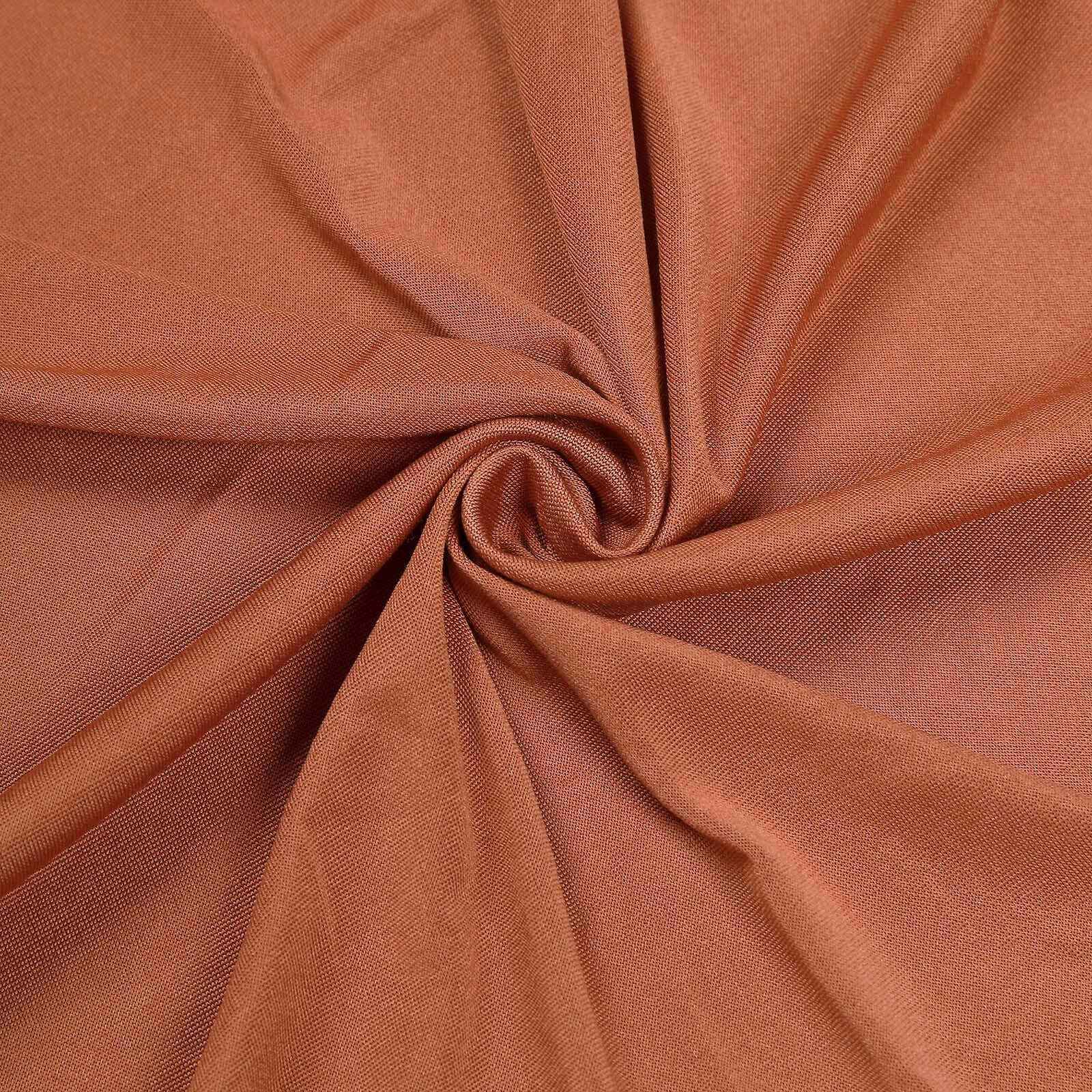 Terracotta (Rust) 4-Way Stretch Spandex Event Curtain Drapes, Wrinkle Free Backdrop Event Panel with Rod Pockets - 5ftx14ft