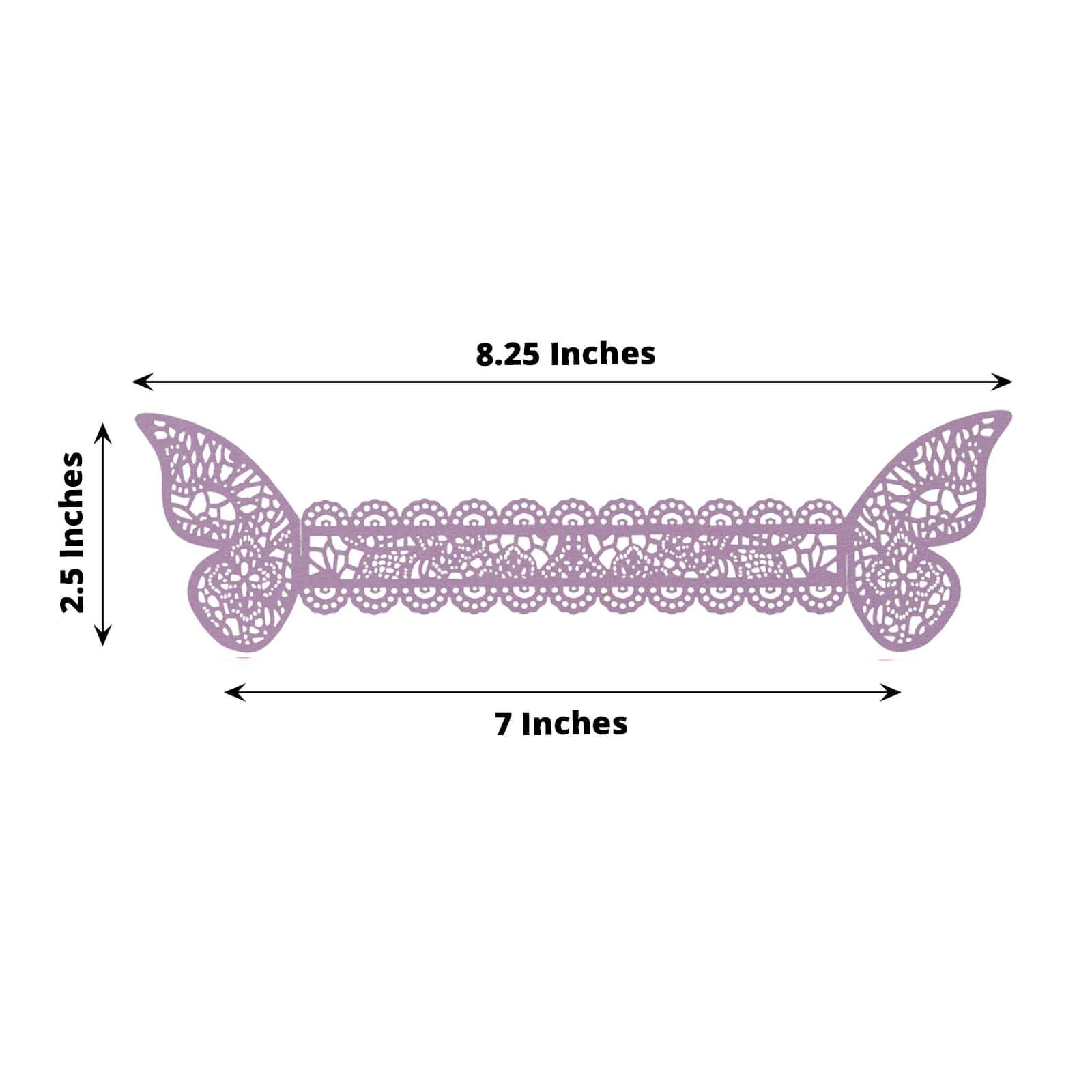 12-Pack Paper Napkin Rings Laser Cut Butterfly Lavender Shimmery - Decorative Serviette Holders