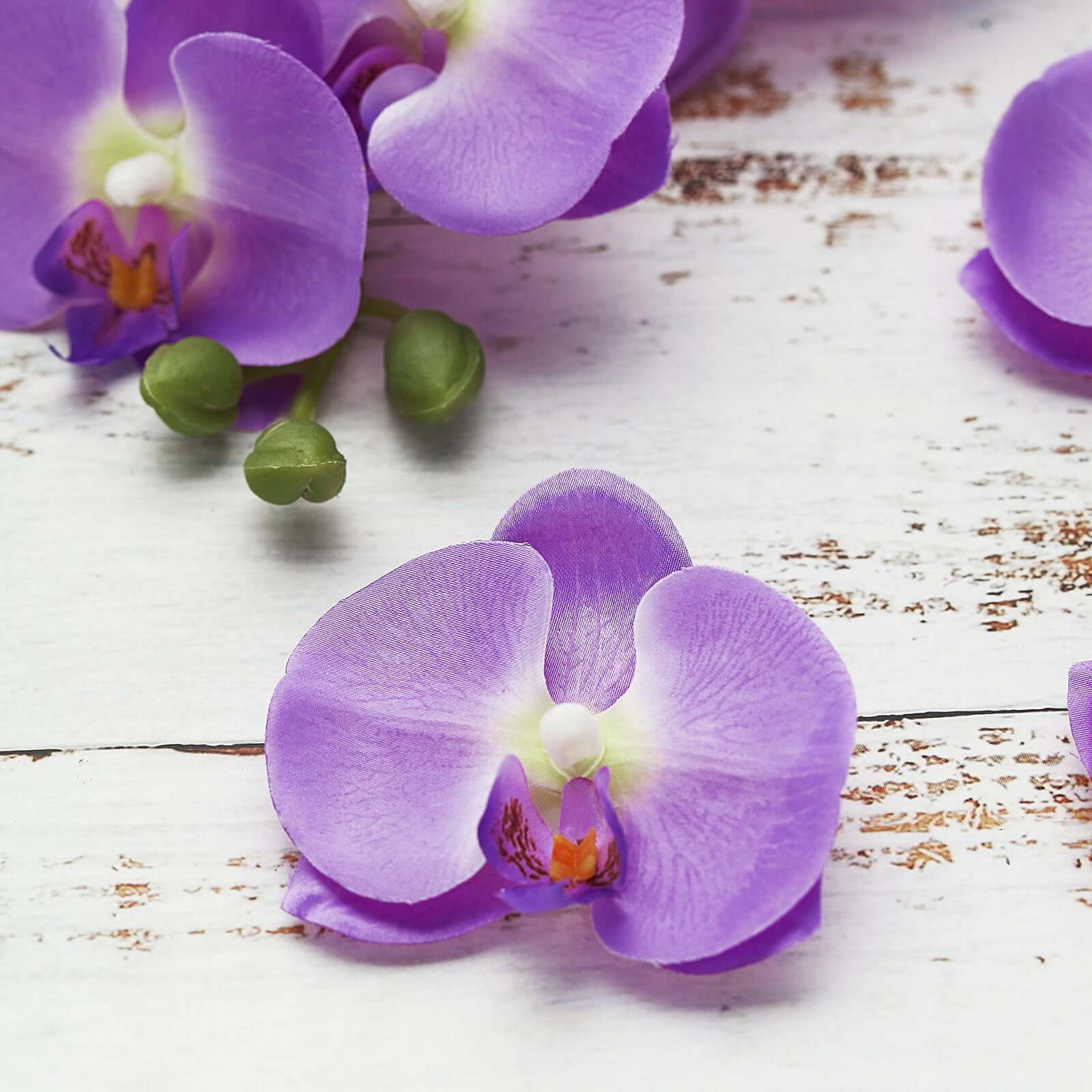 20 Silk Artificial Orchids Flower Heads Lavender Lilac - Versatile Floral Accents for DIY Floral Arrangements Corsages & Event Decor 4