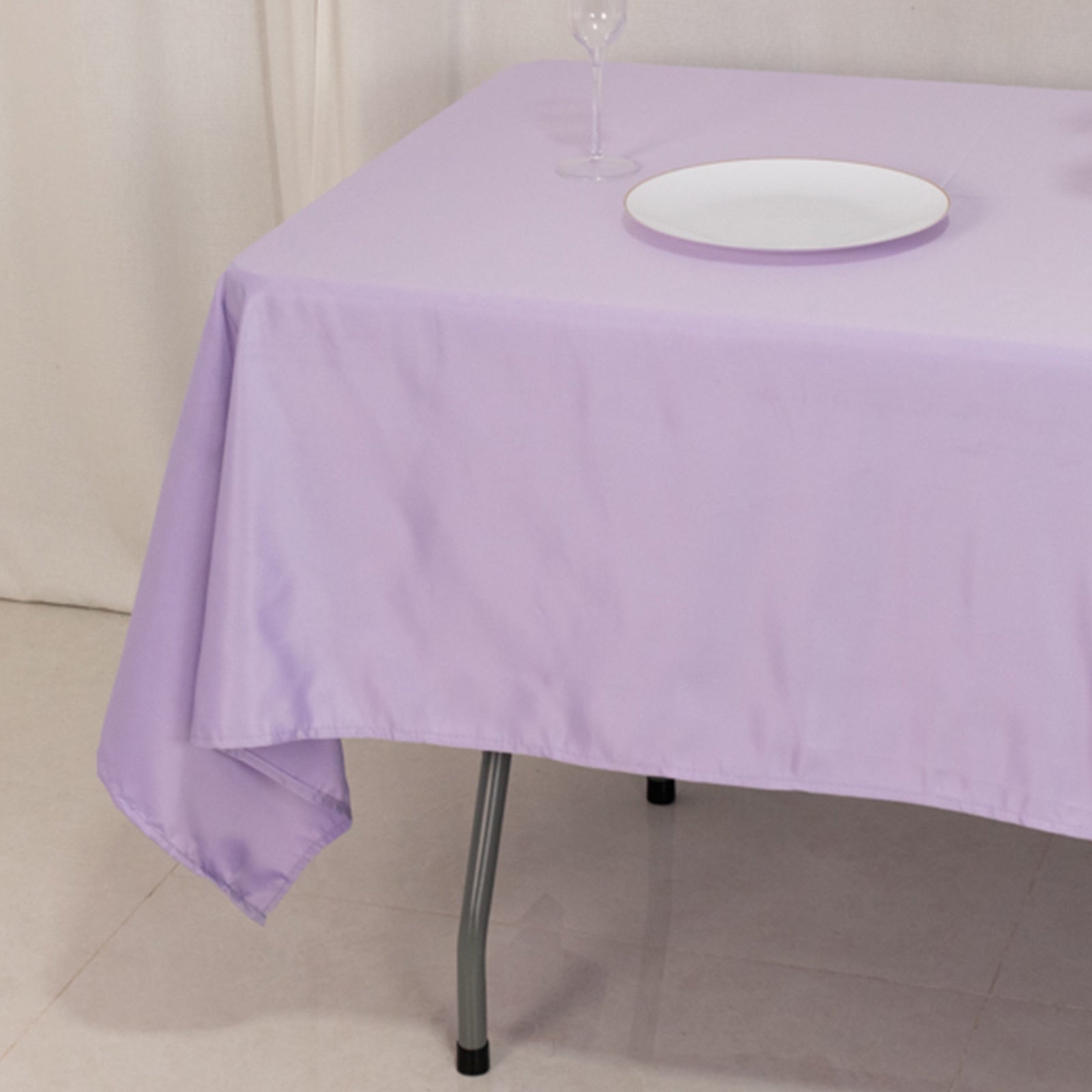 Lamour Satin 60x102 Rectangle Tablecloth Lavender Lilac - Durable & Silky Soft Feel Table Cover