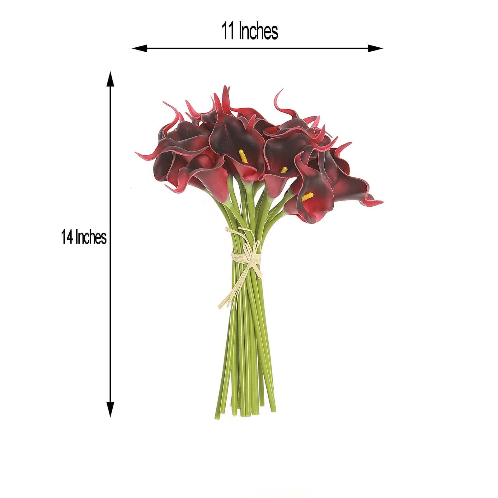 20 Stems 14 Burgundy Artificial Poly Foam Calla Lily Flowers