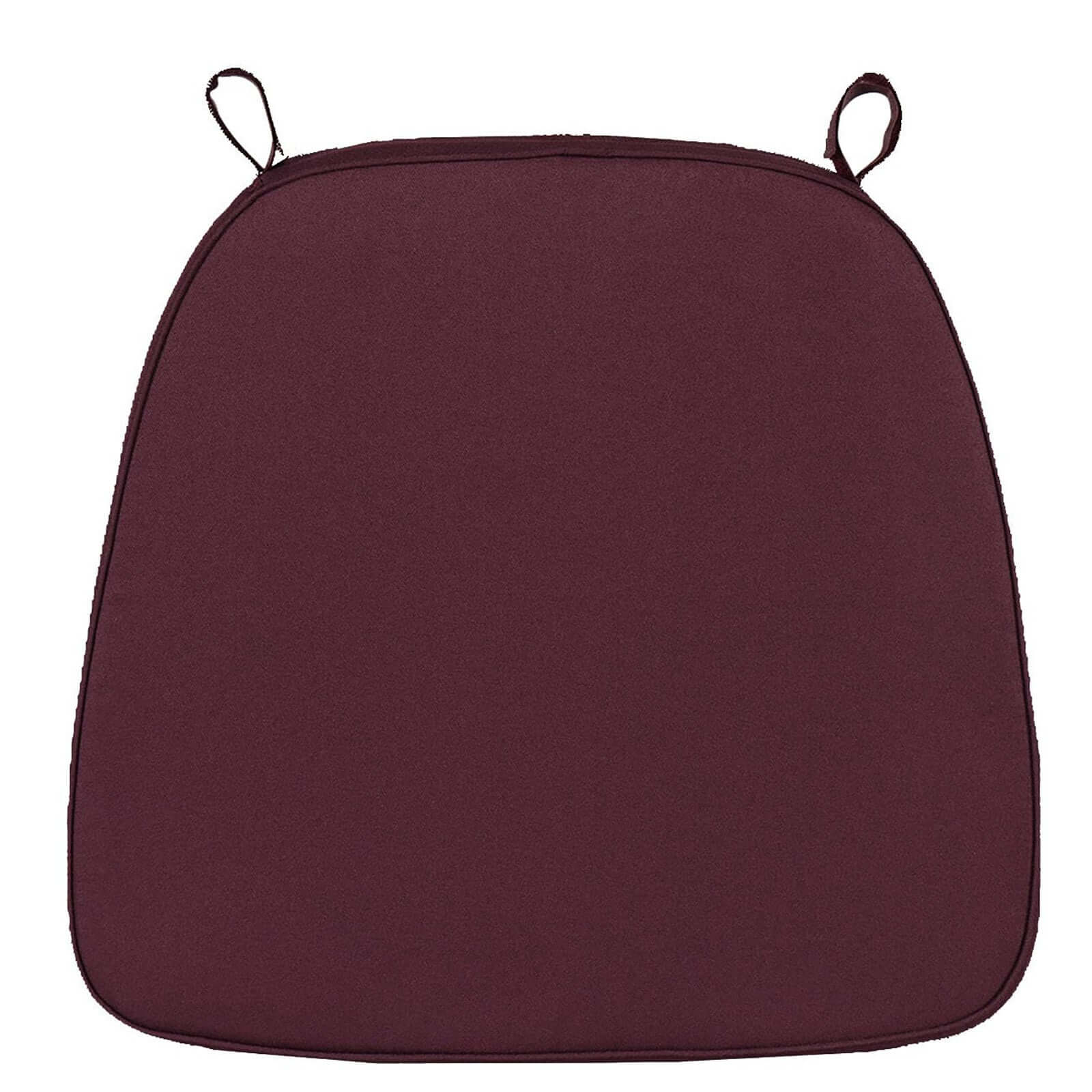 Chiavari Chair Cushion with 1.5 Thick Memory Foam and Ties Burgundy - Stylish Removable Cover for Comfort