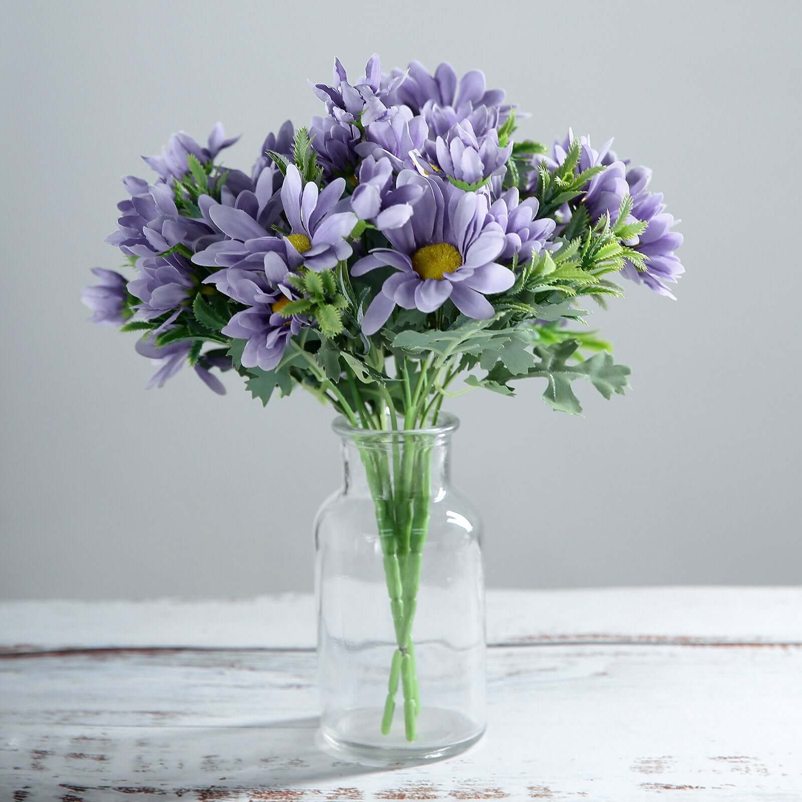 4 Bushes 11 Lavender Lilac Artificial Silk Daisy Flower Bouquet Branches
