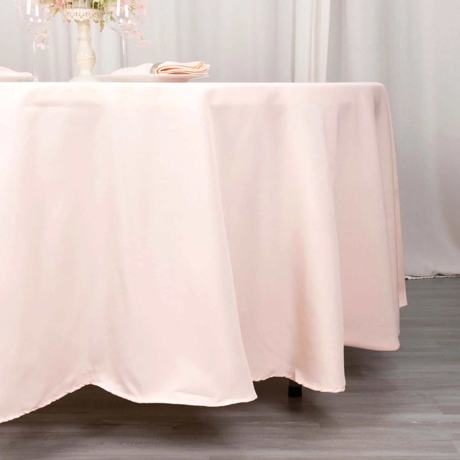 Premium Polyester 108 Round Tablecloth Blush - Wrinkle-Resistant 220GSM Table Cover