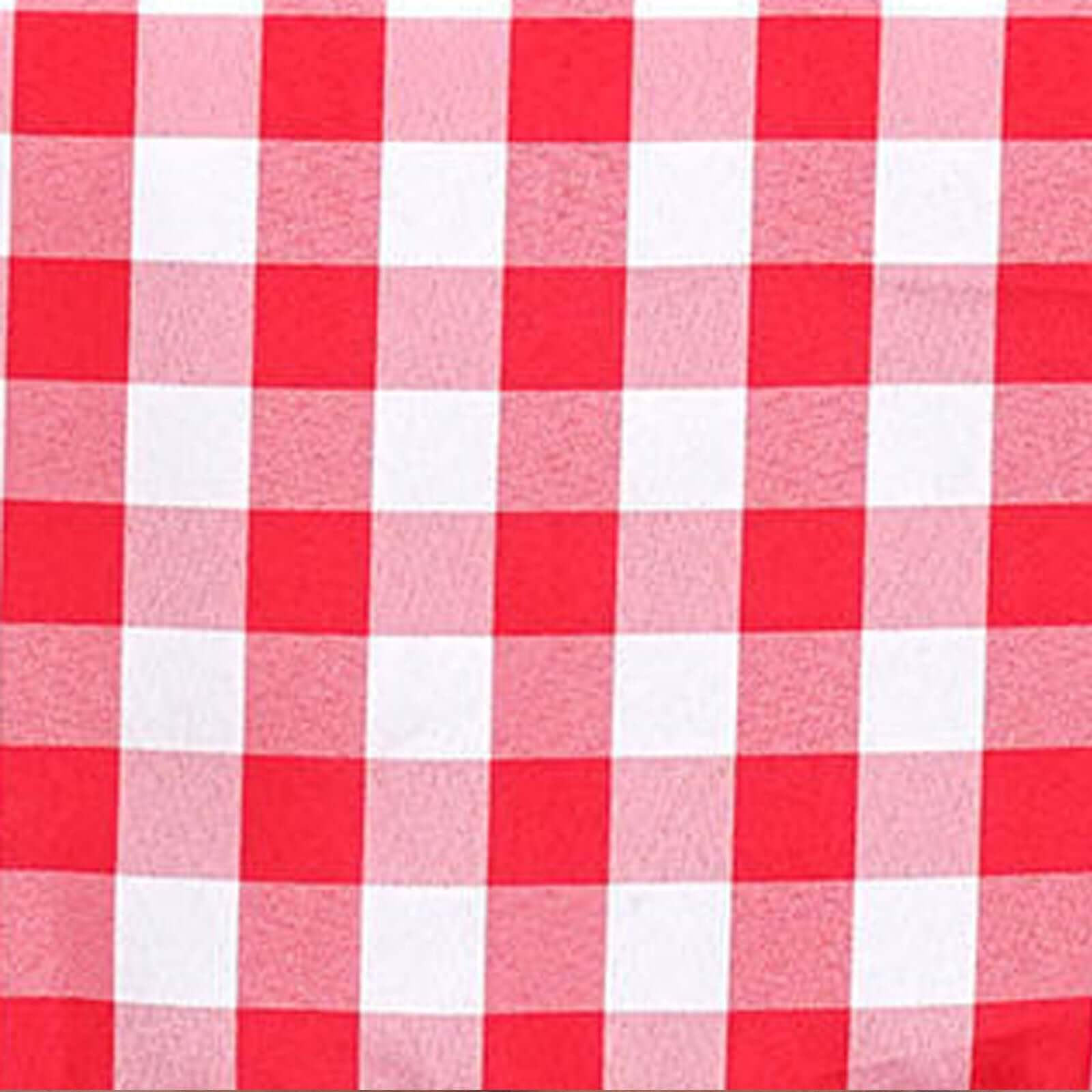 Polyester 54x54 Table Overlay Square Tablecloth White/Red - Checkered Buffalo Plaid Design for Casual Table Settings