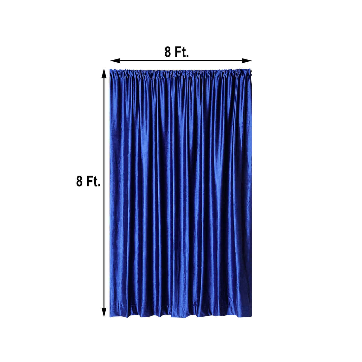 8ftx8ft Royal Blue Premium Smooth Velvet Event Curtain Drapes, Privacy Backdrop Event Panel with Rod Pocket