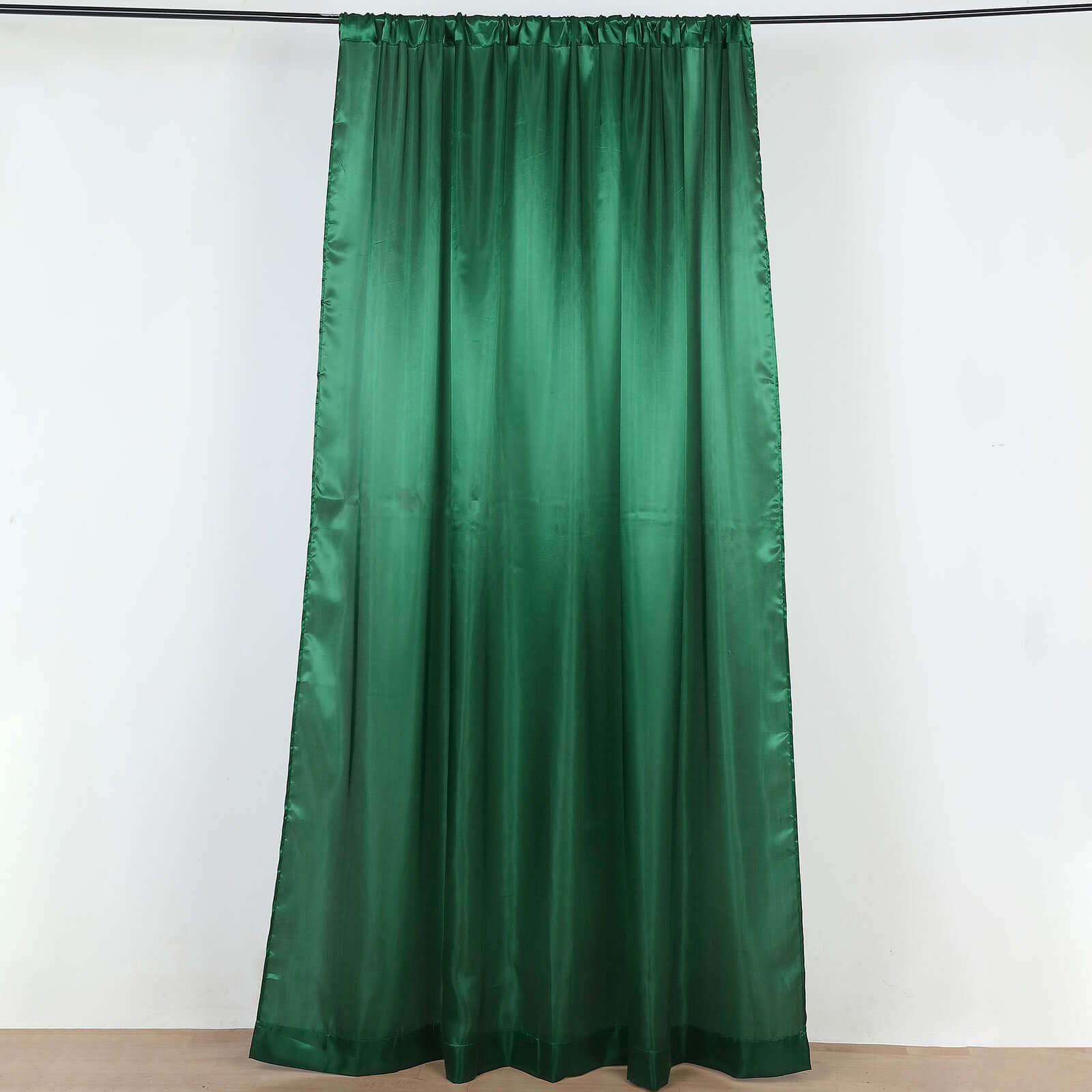 8ftx10ft Hunter Emerald Green Satin Event Curtain Drapes, Backdrop Event Panel