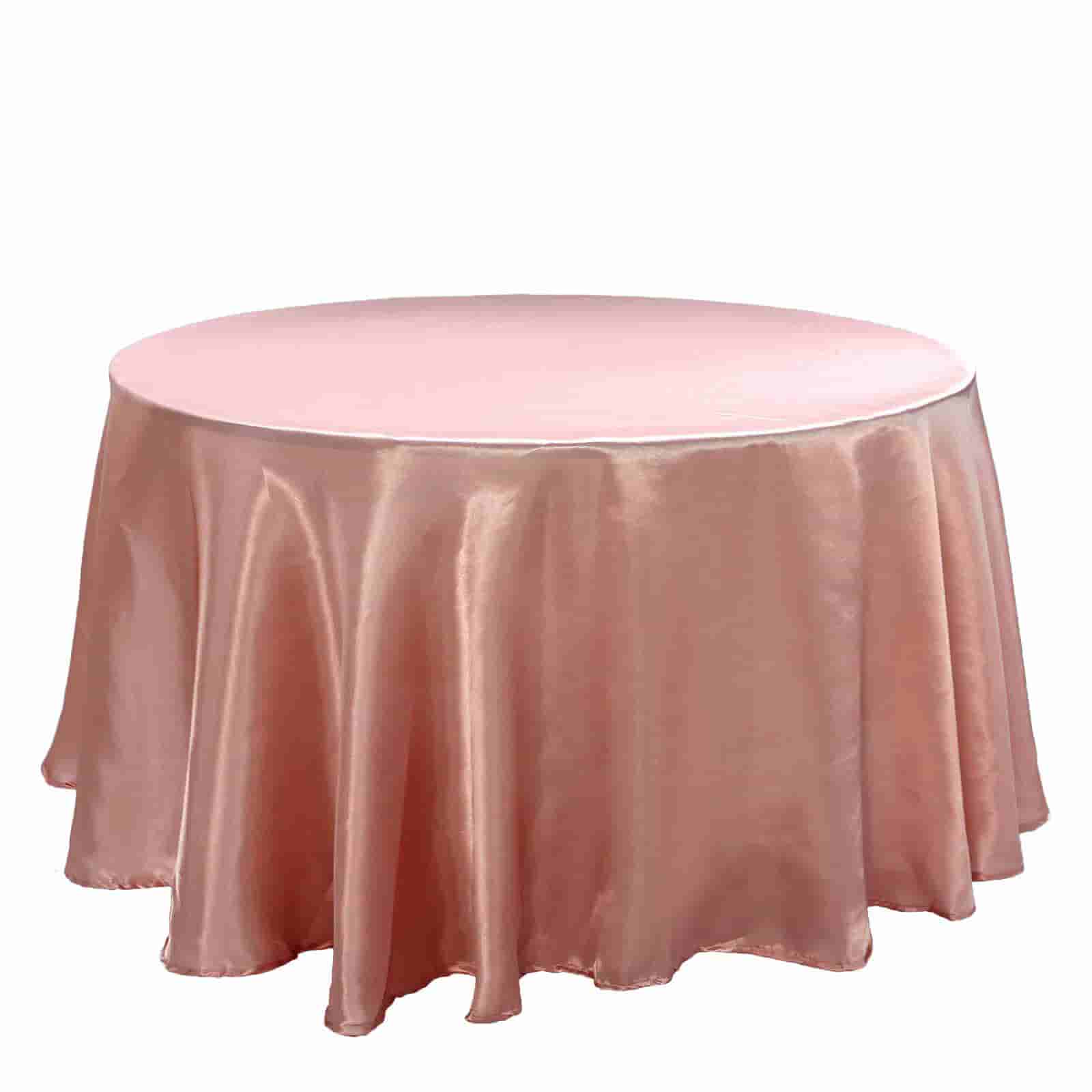 Satin 120 Round Tablecloth Dusty Rose - Stylish Seamless Table Cover