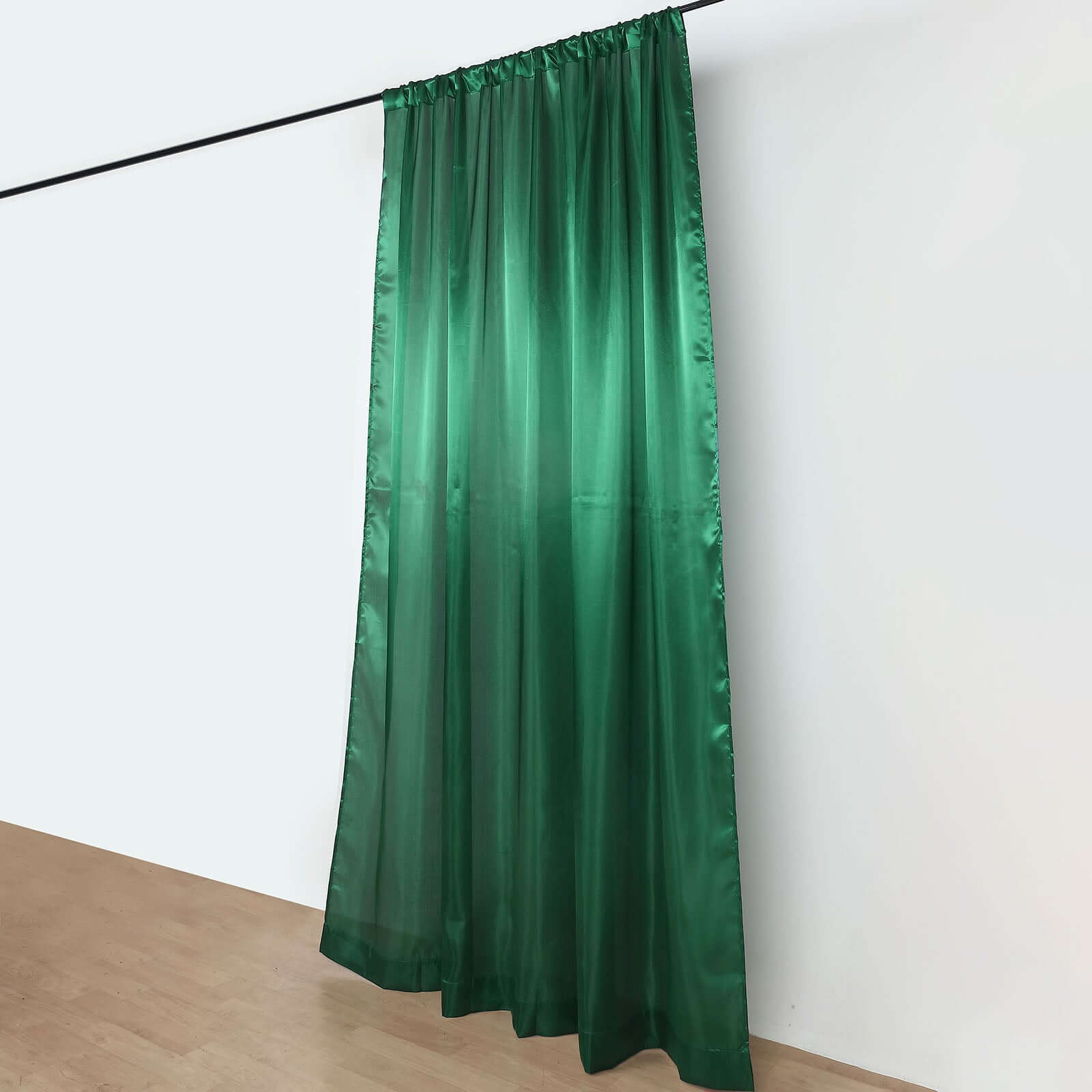 8ftx10ft Hunter Emerald Green Satin Event Curtain Drapes, Backdrop Event Panel