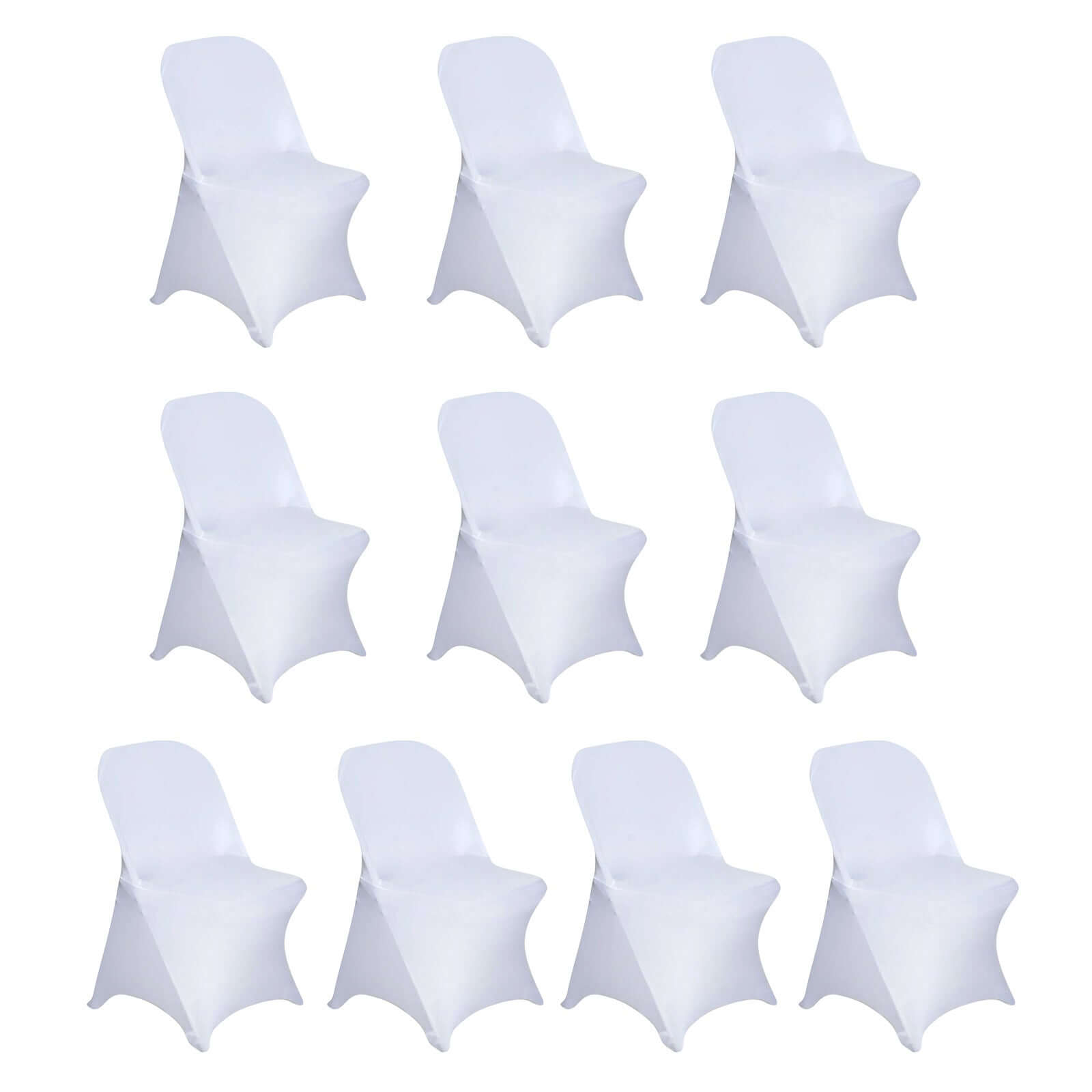 10 Pack Stretch Spandex Chair Covers White for Folding Chairs - Durable Perfectly 160GSM Fitted Slipcovers for Professional & Casual Events