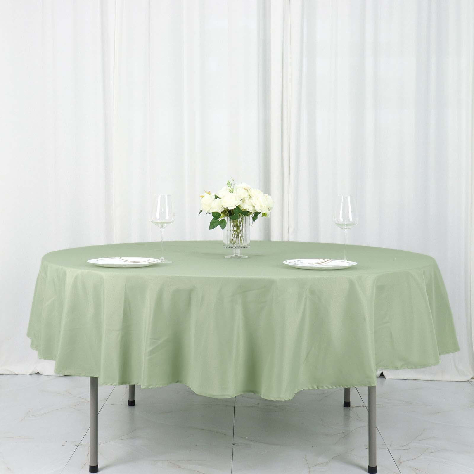 Polyester 90 Round Tablecloth Sage Green - Stain & Wrinkle-Resistant Table Cover