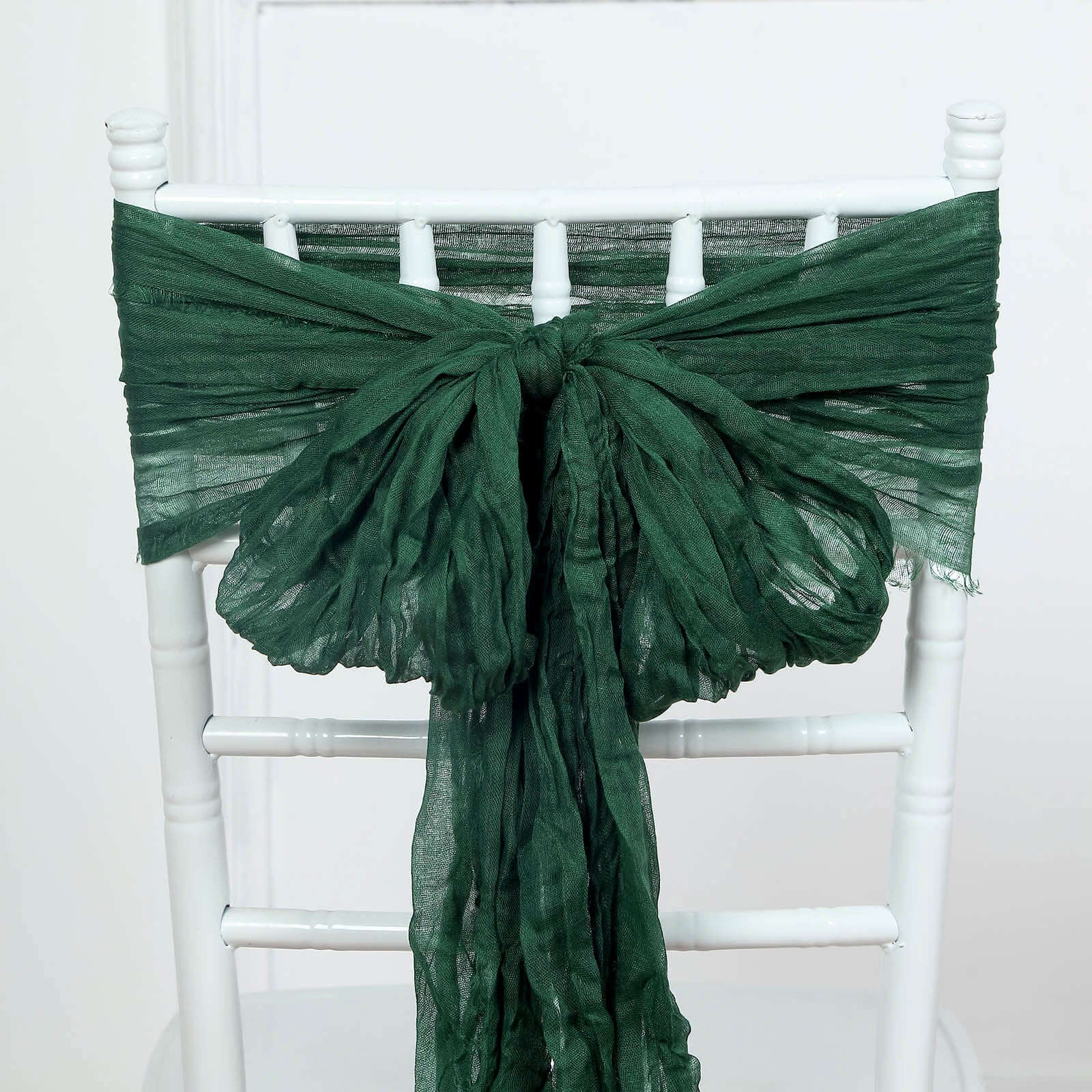 5 Pack Cheesecloth Gauze 16x88 Chair Sashes Hunter Emerald Green - Boho Chair Decorations