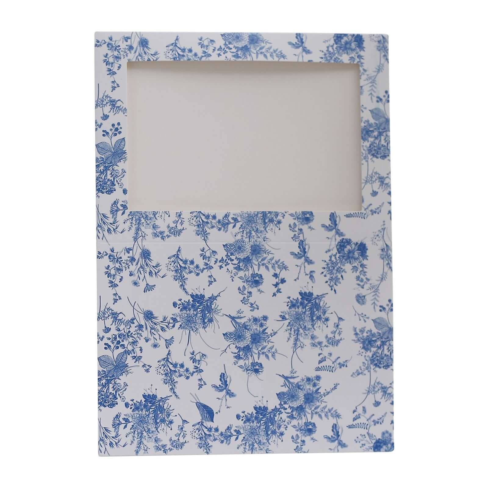 25-Pack Thank You Cards White Blue French Toile Design with Envelopes - Picture Insert Invitation Cards for Parties & Milestones 3.5x5.5