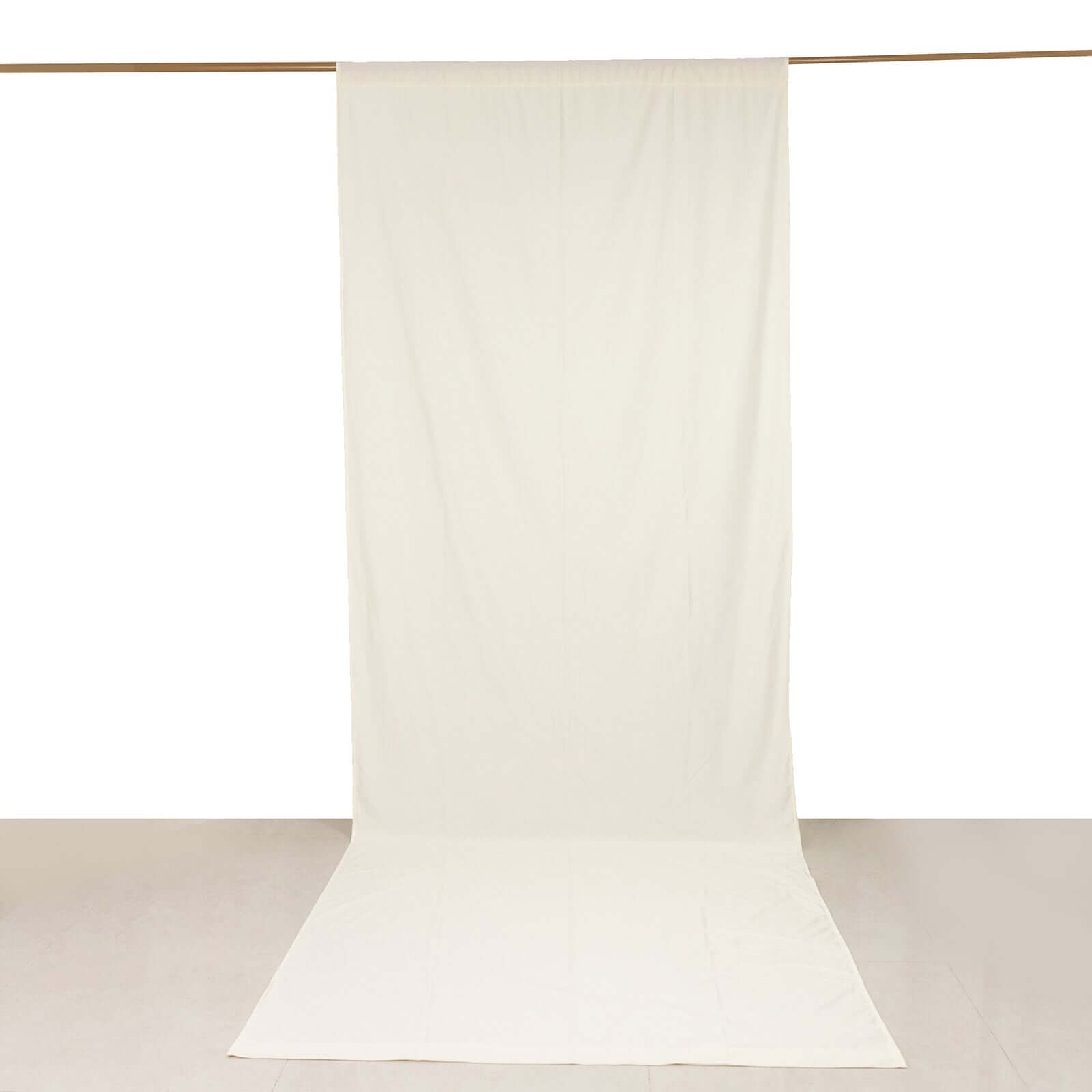 Ivory Scuba Polyester Event Curtain Drapes, Durable Flame Resistant Backdrop Event Panel Wrinkle Free with Rod Pockets - 5ftx14ft