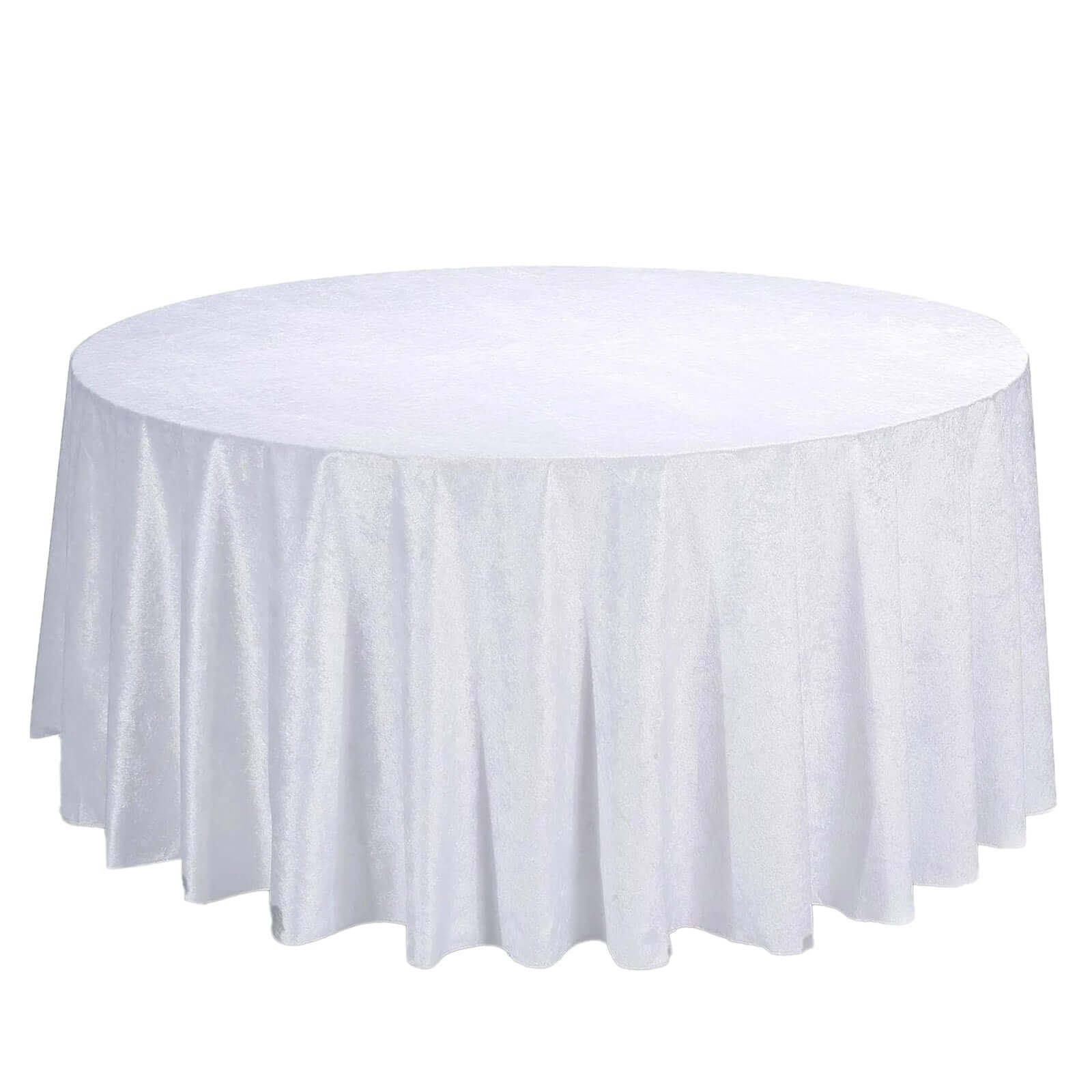 Premium Velvet 120 Round Tablecloth White - Reusable Soft & Seamless Table Cover