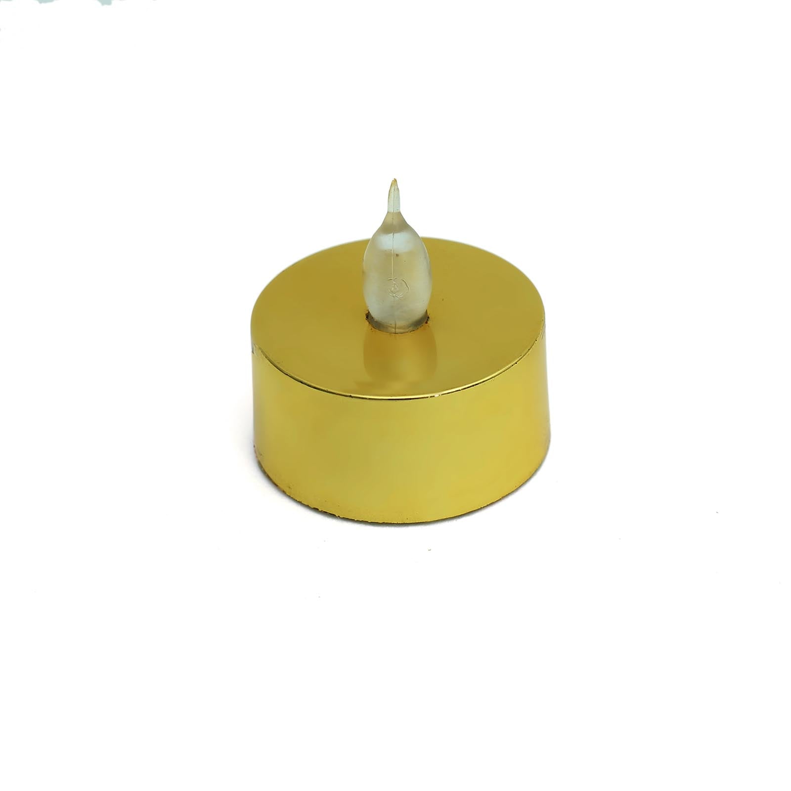 12-Pack LED Tealight Candles Metallic Gold Design - Reusable Flameless Battery Operated Lights