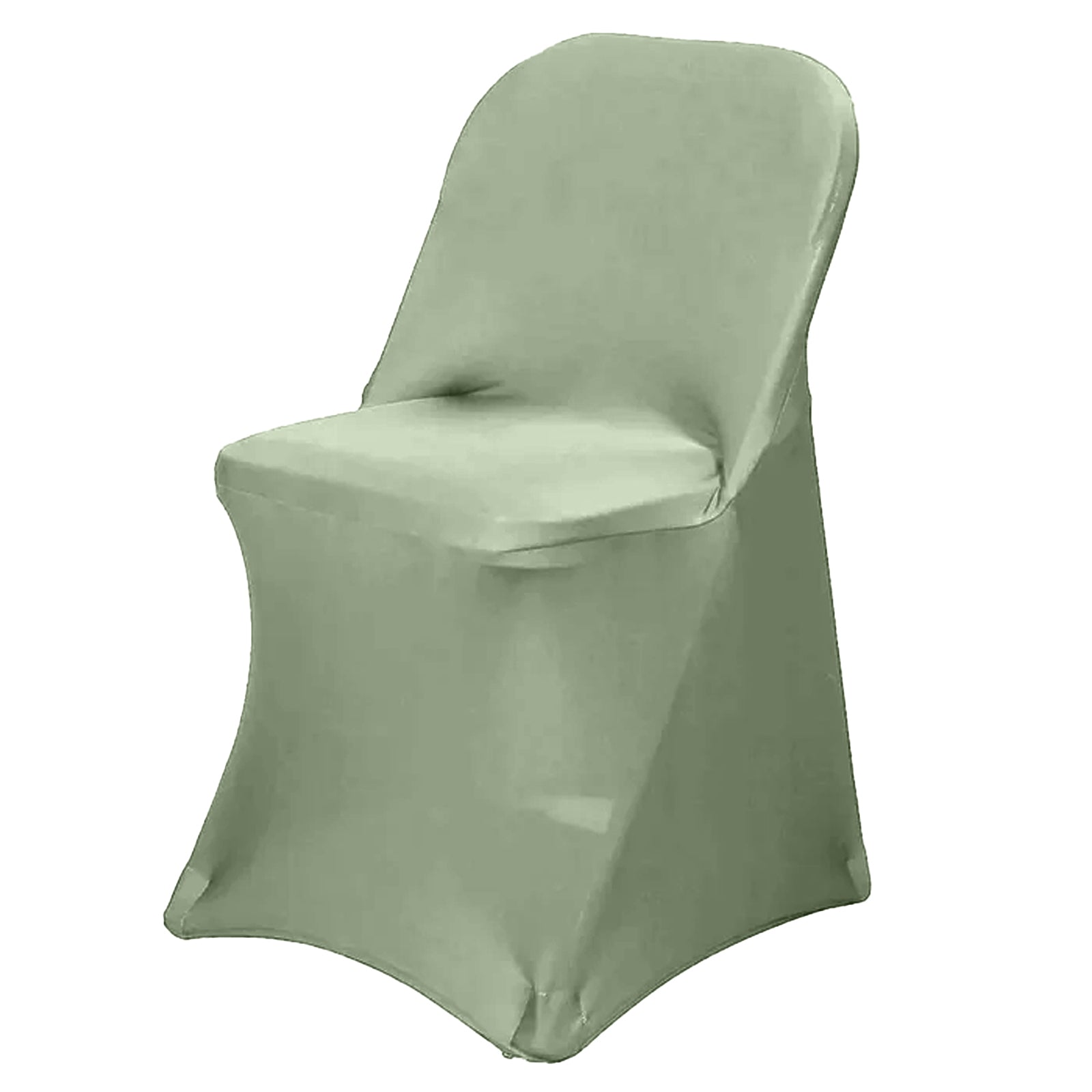 Stretch Spandex Chair Cover Dusty Sage Green for Folding Chairs - Reusable & Wrinkle-Resistant 160GSM Fitted Slipcover