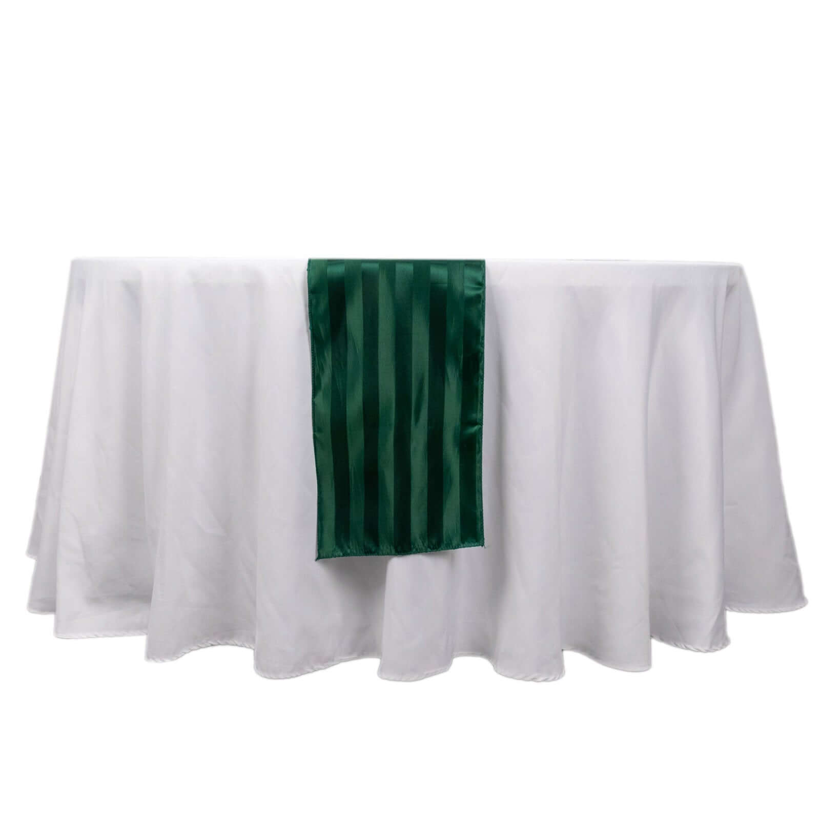 Satin 12x108 Table Runner Hunter Emerald Green - Stripe Table Decor