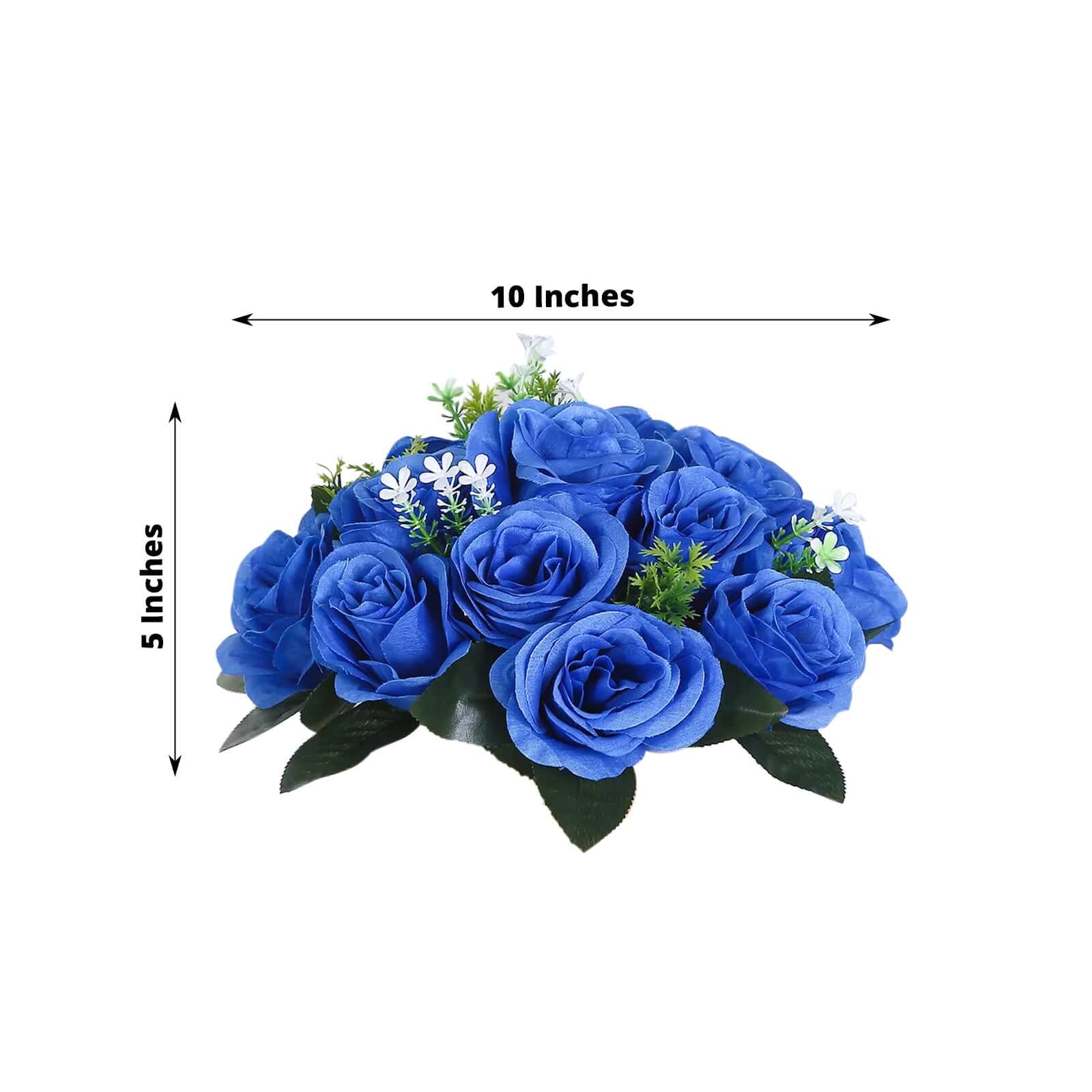 2 Pack Royal Blue Silk 15-Head Rose Flower Balls For Centerpieces - 10, Artificial Kissing Ball Floral Arrangements