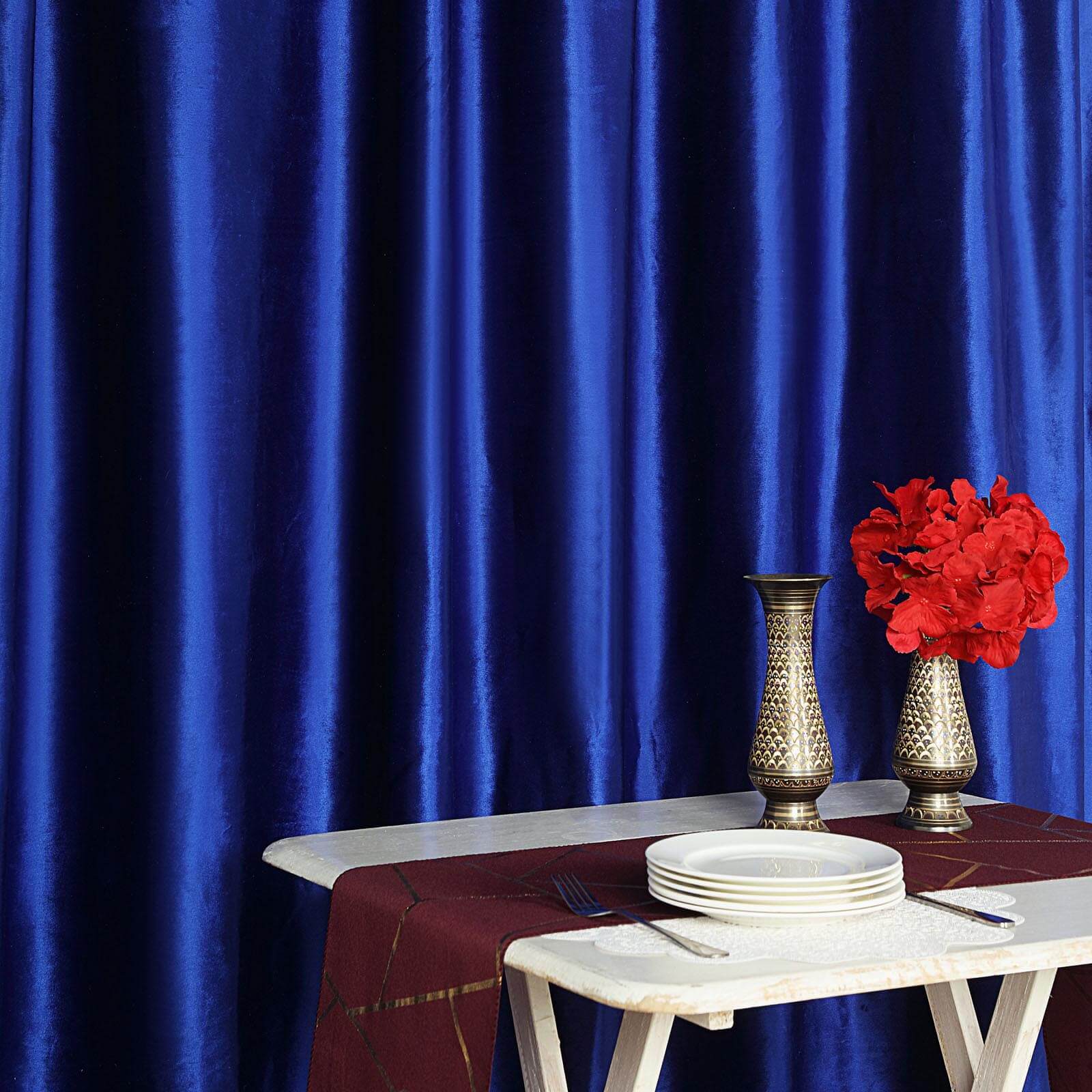 8ftx8ft Royal Blue Premium Smooth Velvet Event Curtain Drapes, Privacy Backdrop Event Panel with Rod Pocket