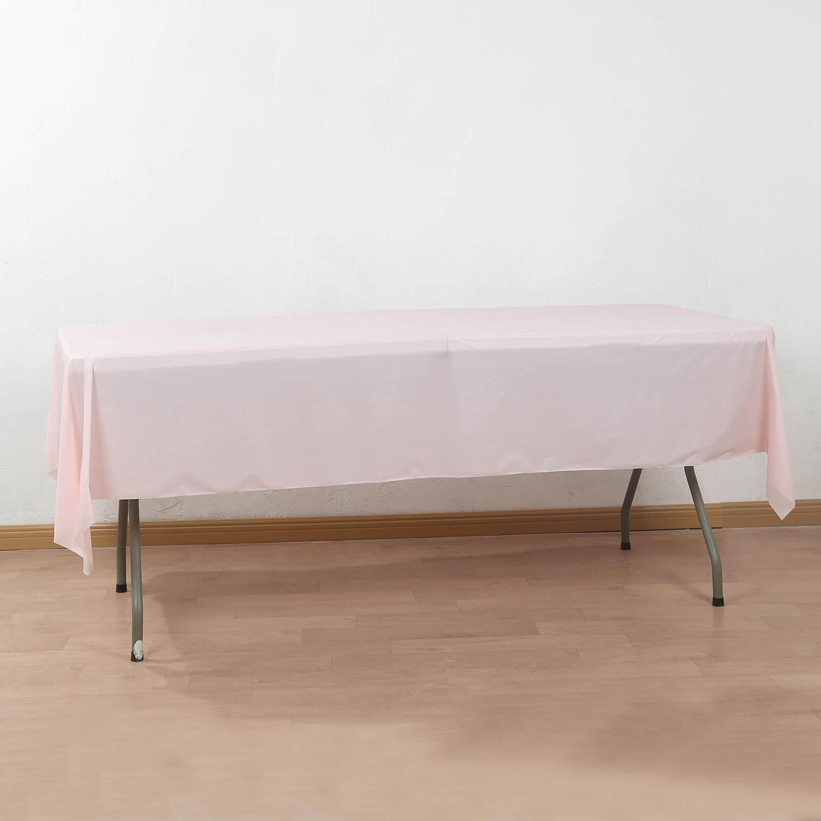 Plastic Table Cover Roll Blush with Slide Cutter - Customizable Disposable Tablecloth Roll 54x300ft