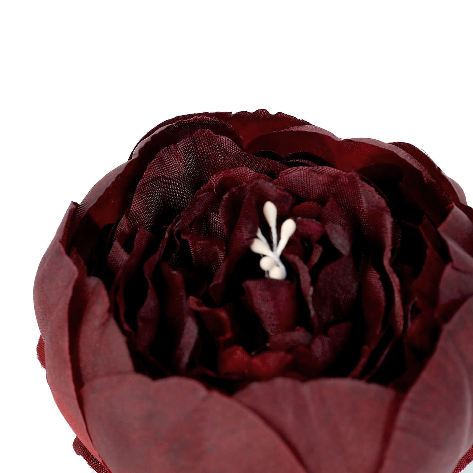 10-Pack Artificial Peony Flower Heads Burgundy - Versatile Faux Craft Flowers for DIY Event Styling Scrapbooking & Floral Arrangements 3