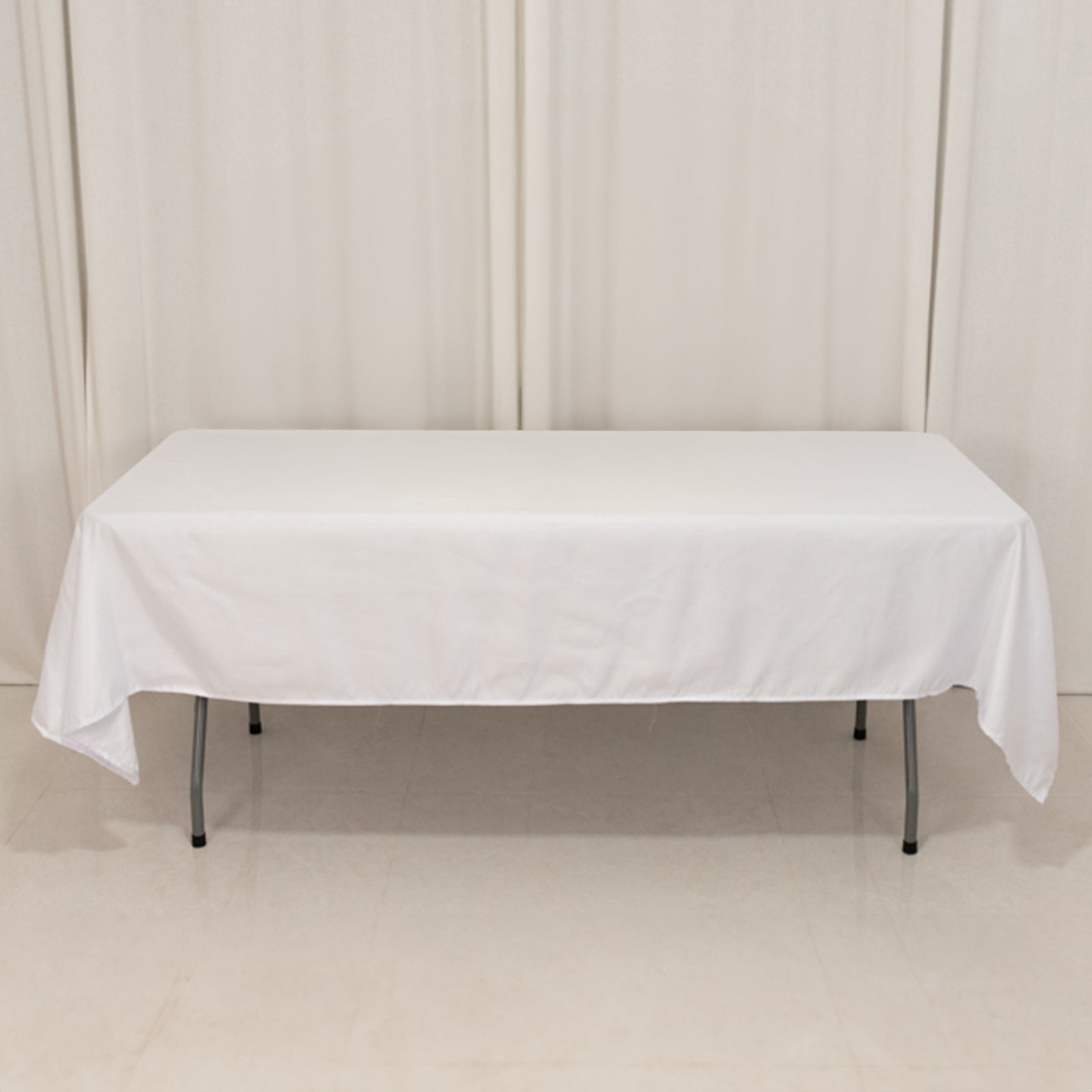 Lamour Satin 60x102 Rectangle Tablecloth White - Durable & Silky Soft Feel Table Cover for Weddings & Banquets