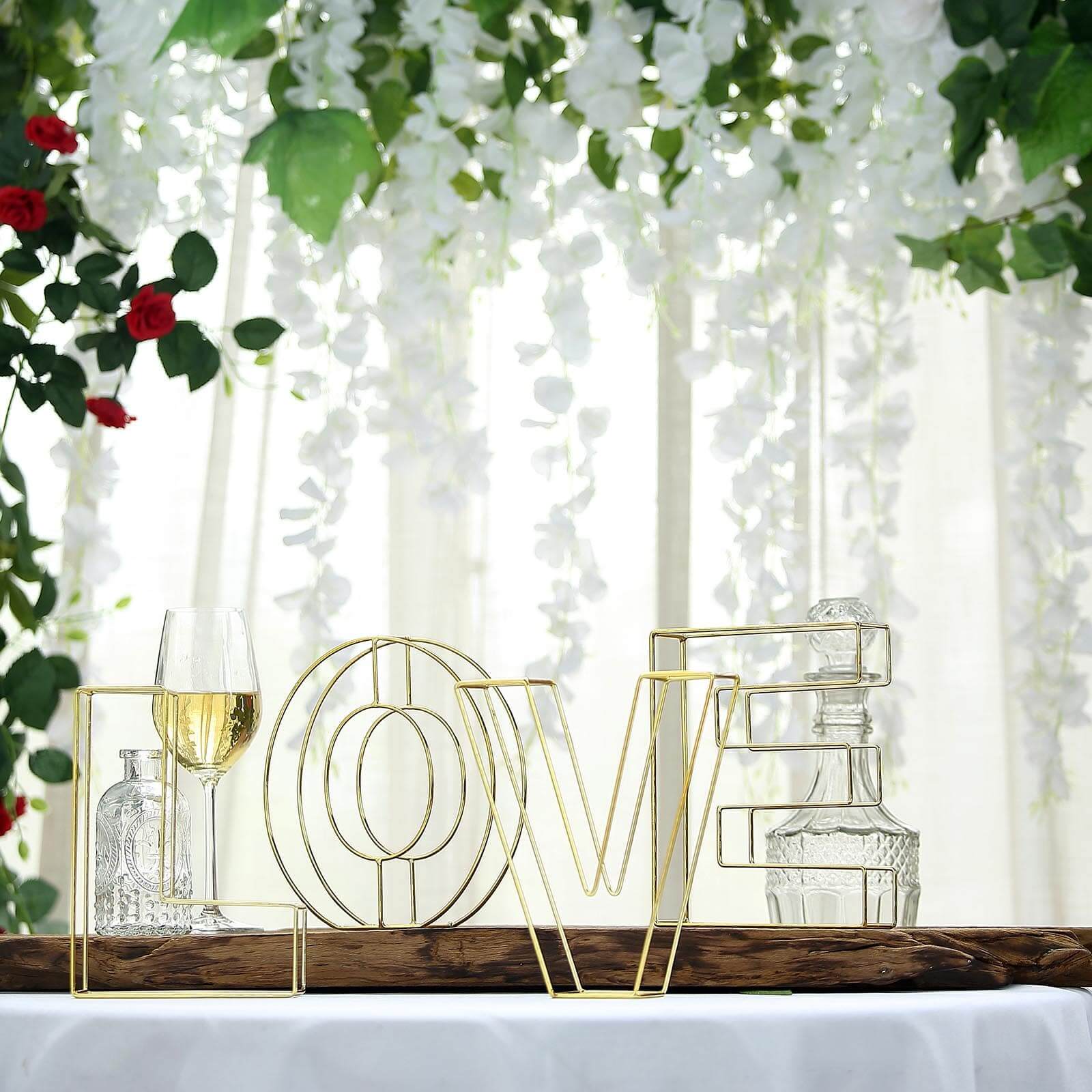 8 Tall Gold Freestanding 3D Decorative Wire Letter, Wedding Centerpiece - T