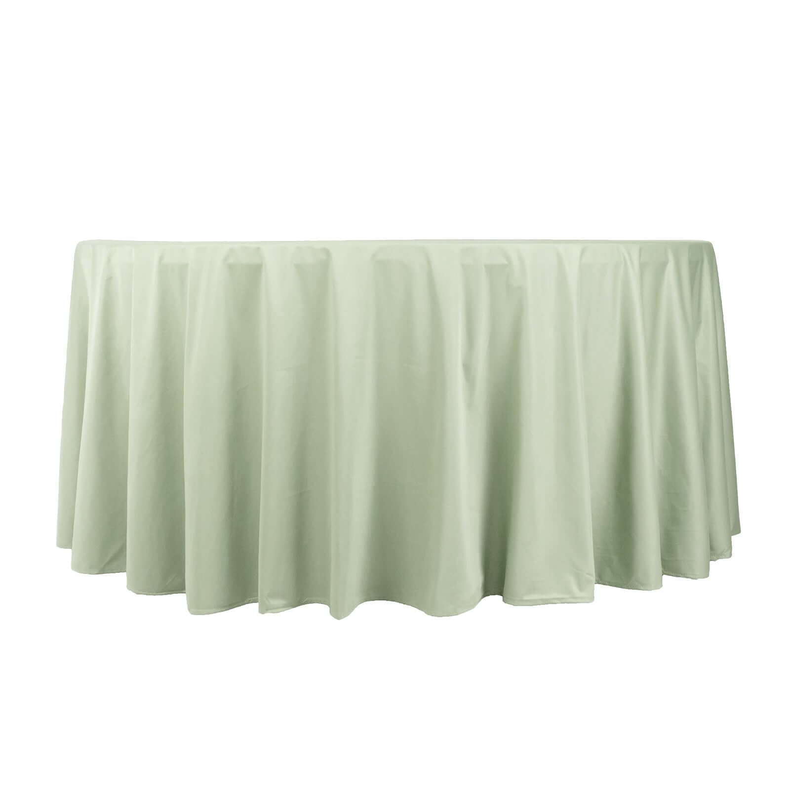 Premium Scuba Round 120 Tablecloth Sage Green - Wrinkle Free & Stain Resistant Seamless Table Cover
