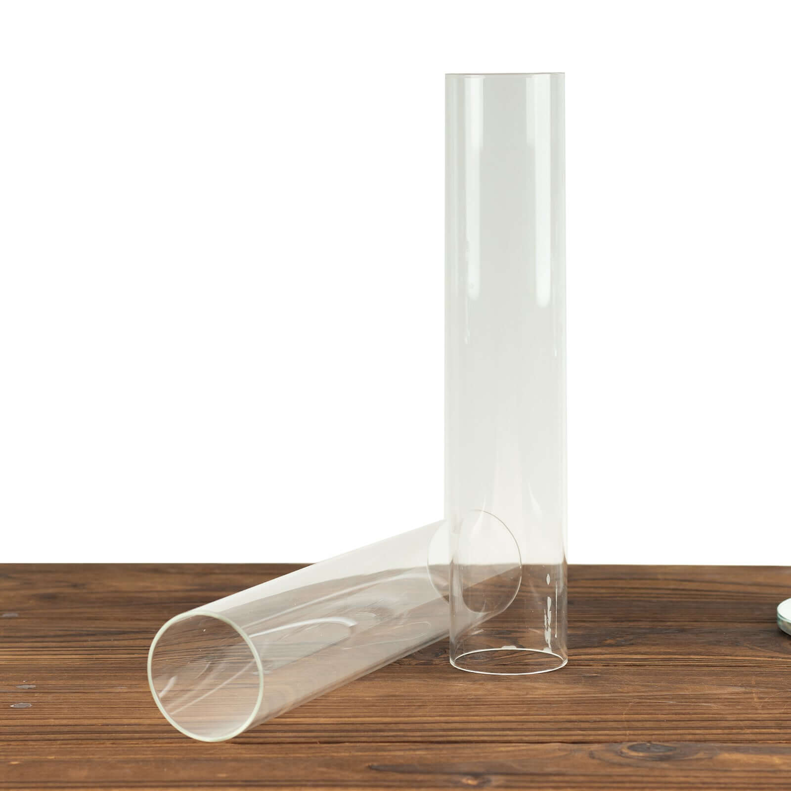 2-Pack Glass Pillar Hurricane Candle Shades - Clear Chimney Tube with 2.25 Wide Open Ends 12