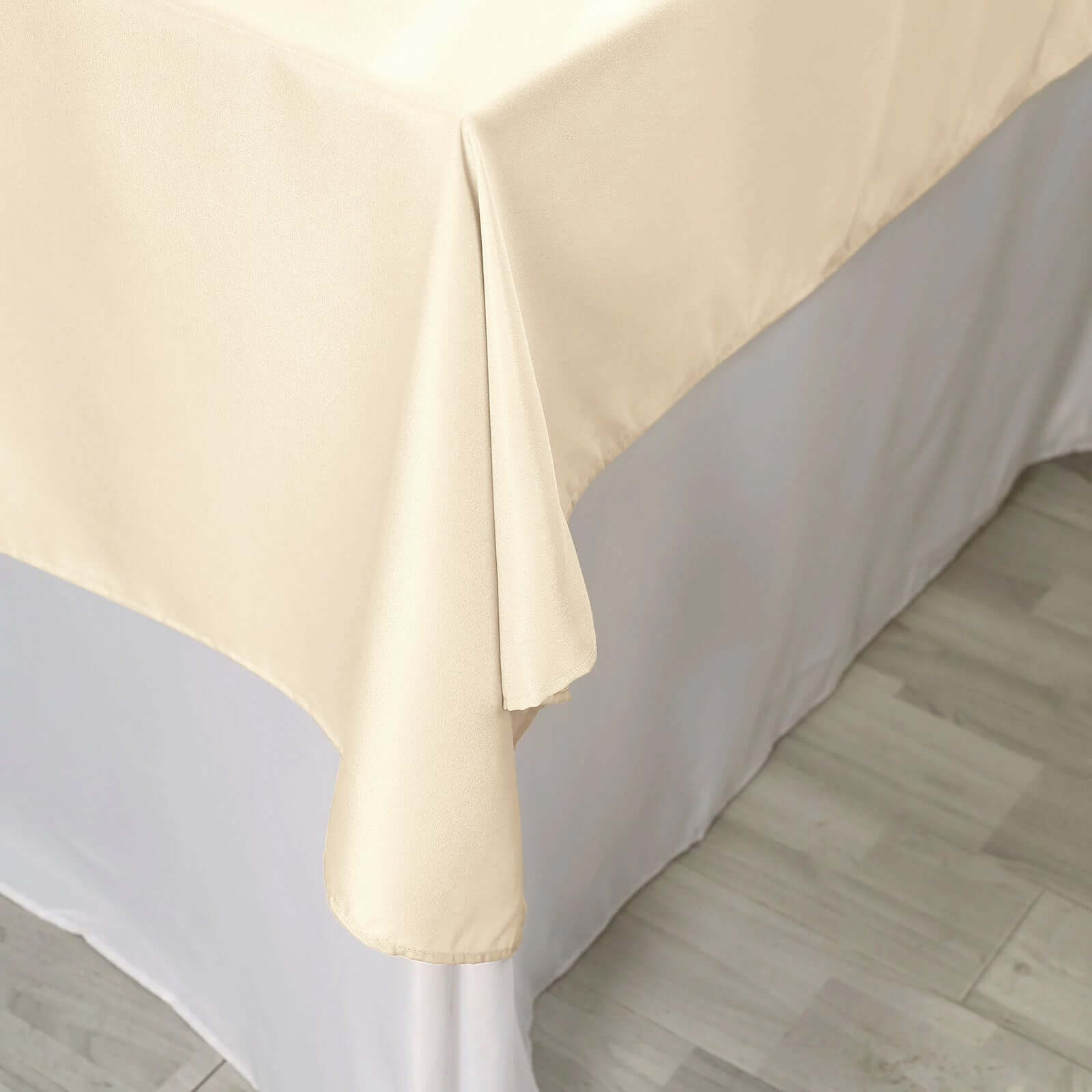 Polyester 70x70 Table Overlay Square Tablecloth Beige - Wrinkle-Resistant & Durable Table Cover