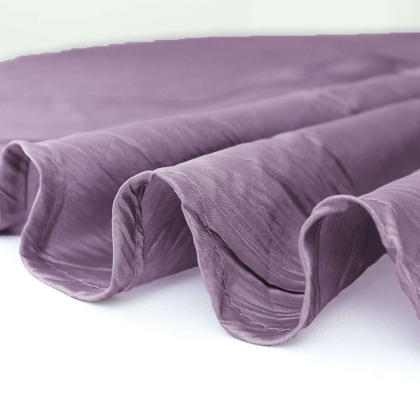 Taffeta 90x132 Rectangle Tablecloth Violet Amethyst - Seamless Accordion Crinkle Table Cover