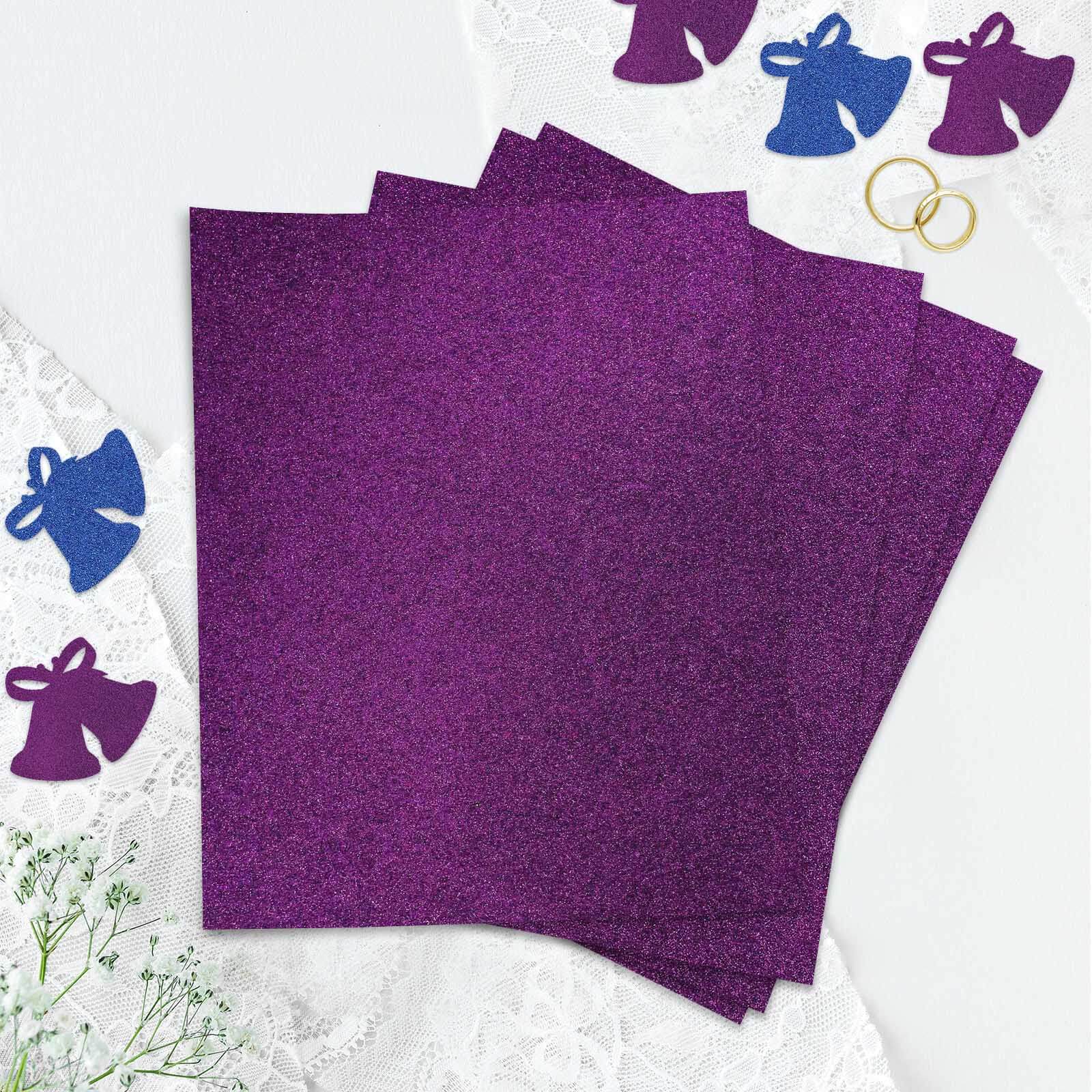 10 Pack Purple Self-Adhesive Glitter DIY Craft Foam Sheets - 12x10