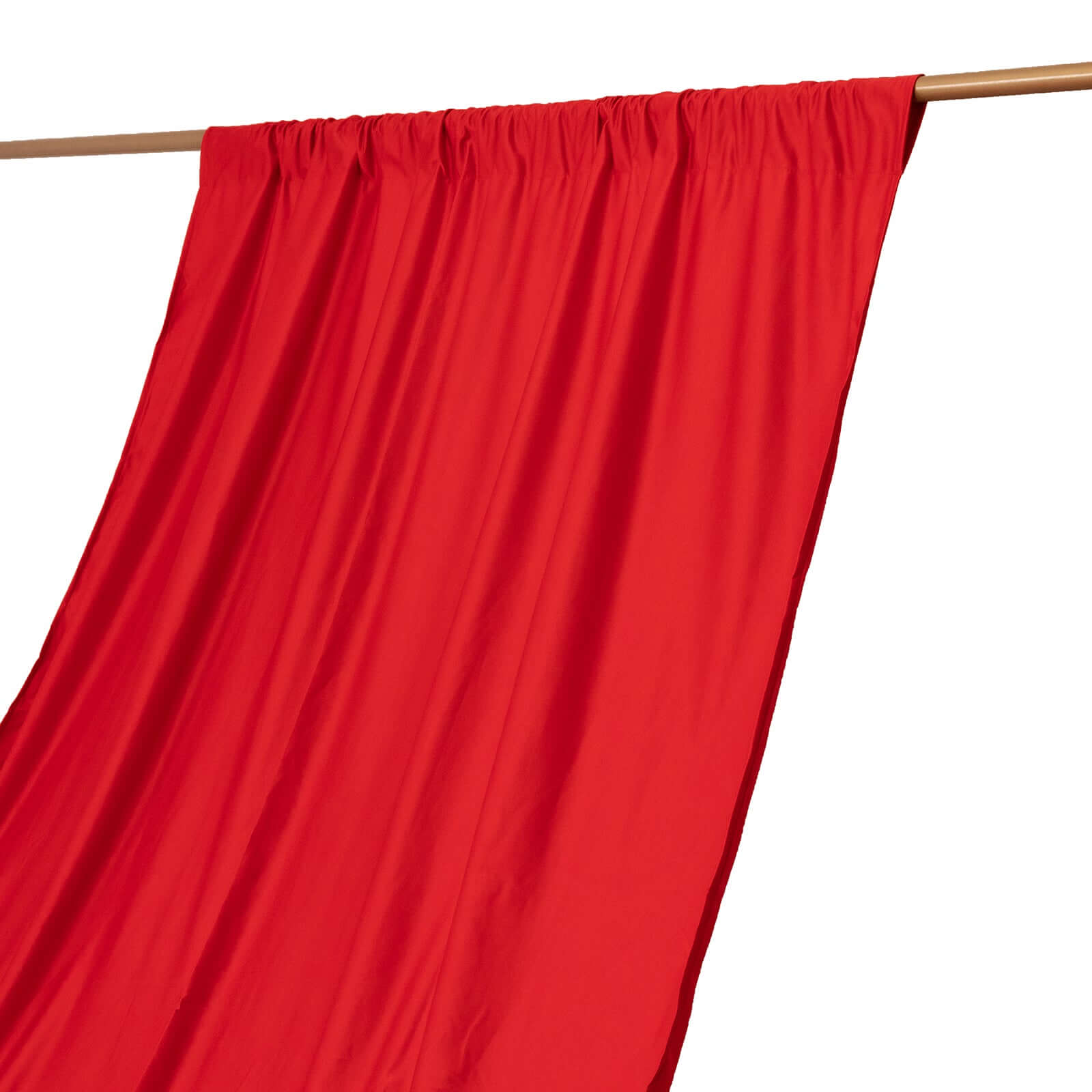 Red Scuba Polyester Event Curtain Drapes, Durable Flame Resistant Backdrop Event Panel Wrinkle Free with Rod Pockets - 5ftx14ft