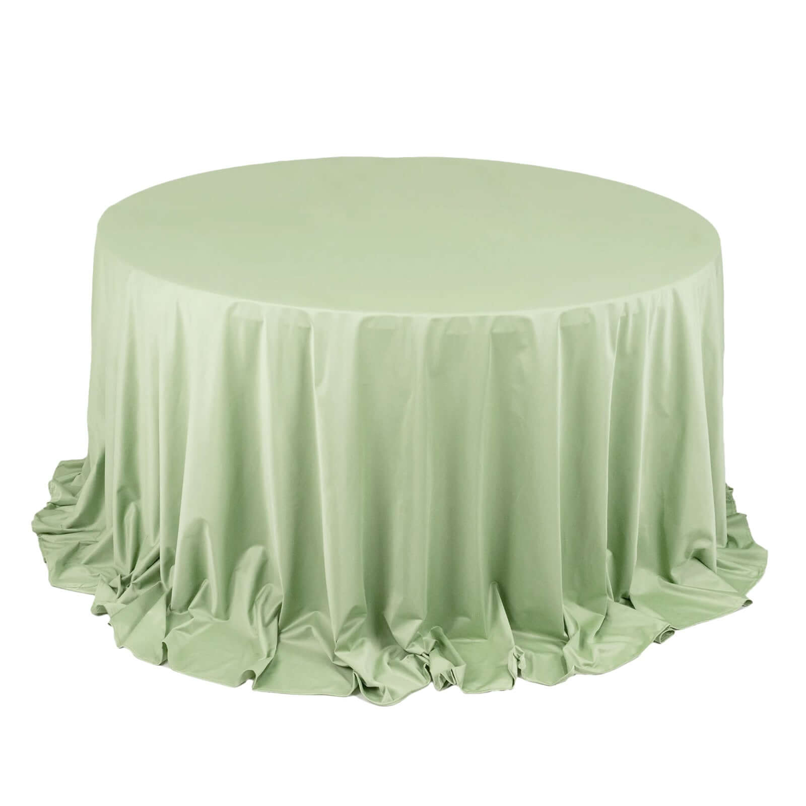 Premium Scuba Round 132 Tablecloth Sage Green - Wrinkle Free & Stain Resistant Seamless Table Cover