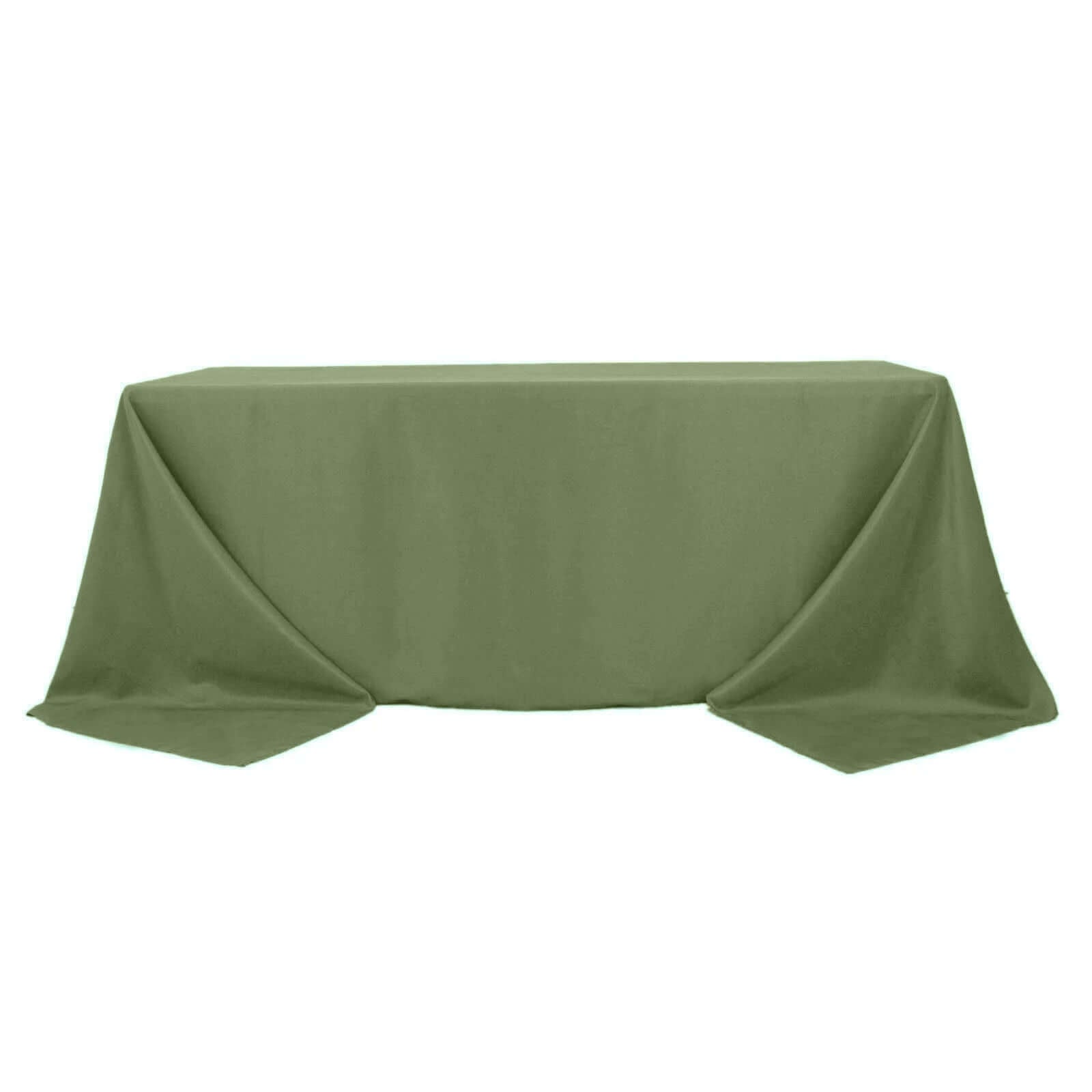 Premium Polyester 90x132 Rectangle Tablecloth Dusty Sage Green - Seamless 220GSM Stain-Resistant Table Cover