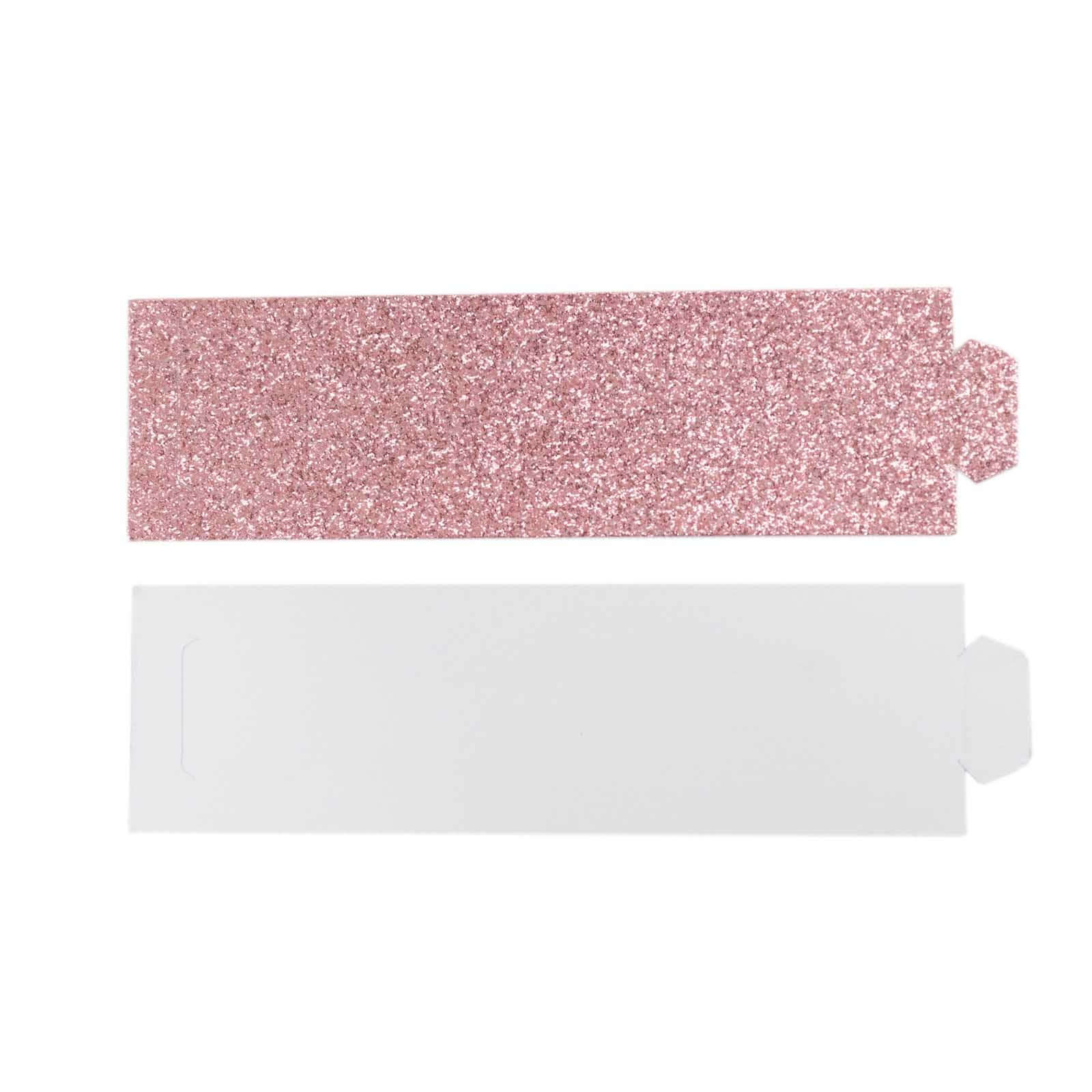 50-Pack Paper Napkin Rings Rose Gold Glitter - Stylish Disposable Napkin Holders 1.5