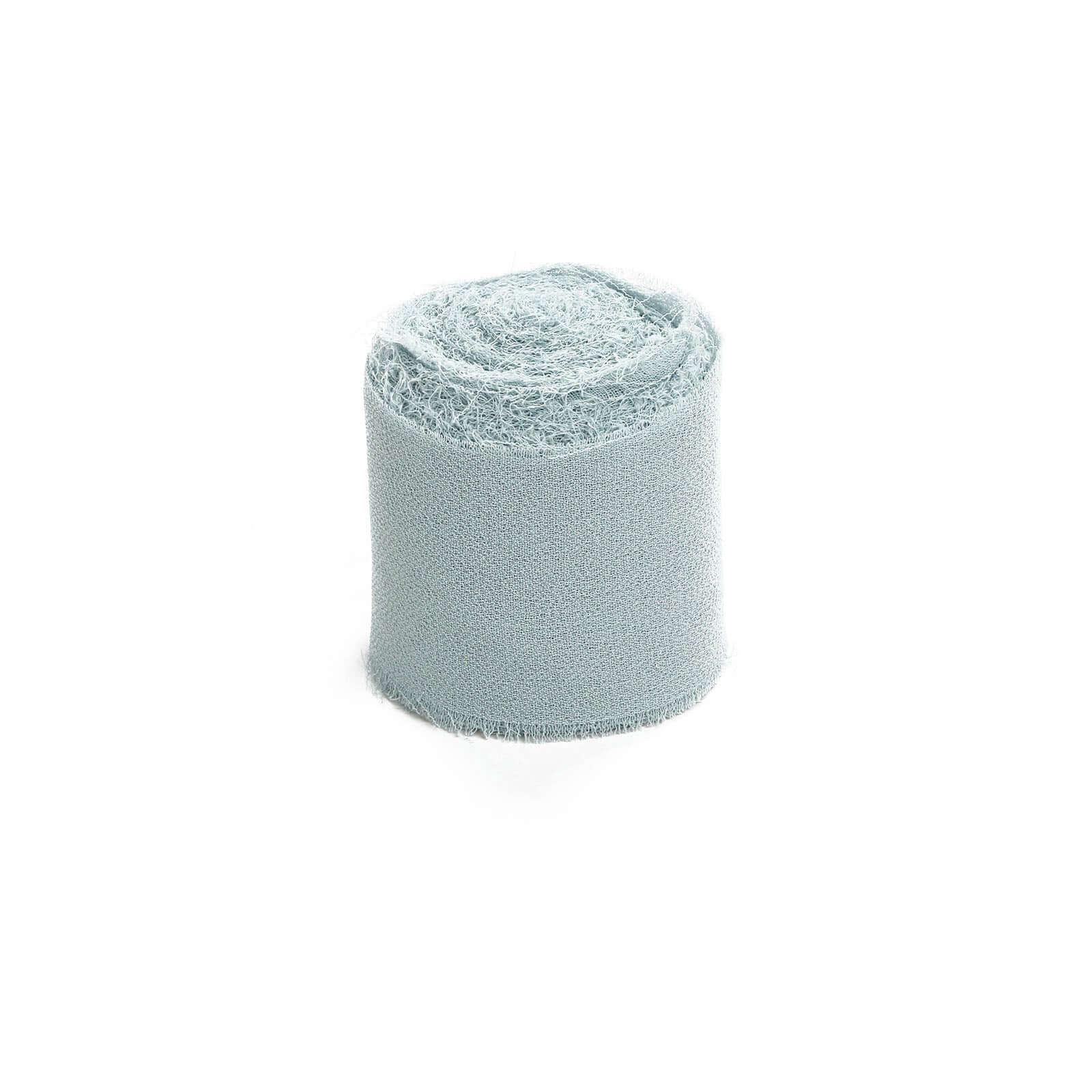 2 Pack 6yd Ice Blue Silk-Like Chiffon Linen Ribbon Roll For Bouquets, Wedding Invitations Gift Wrapping