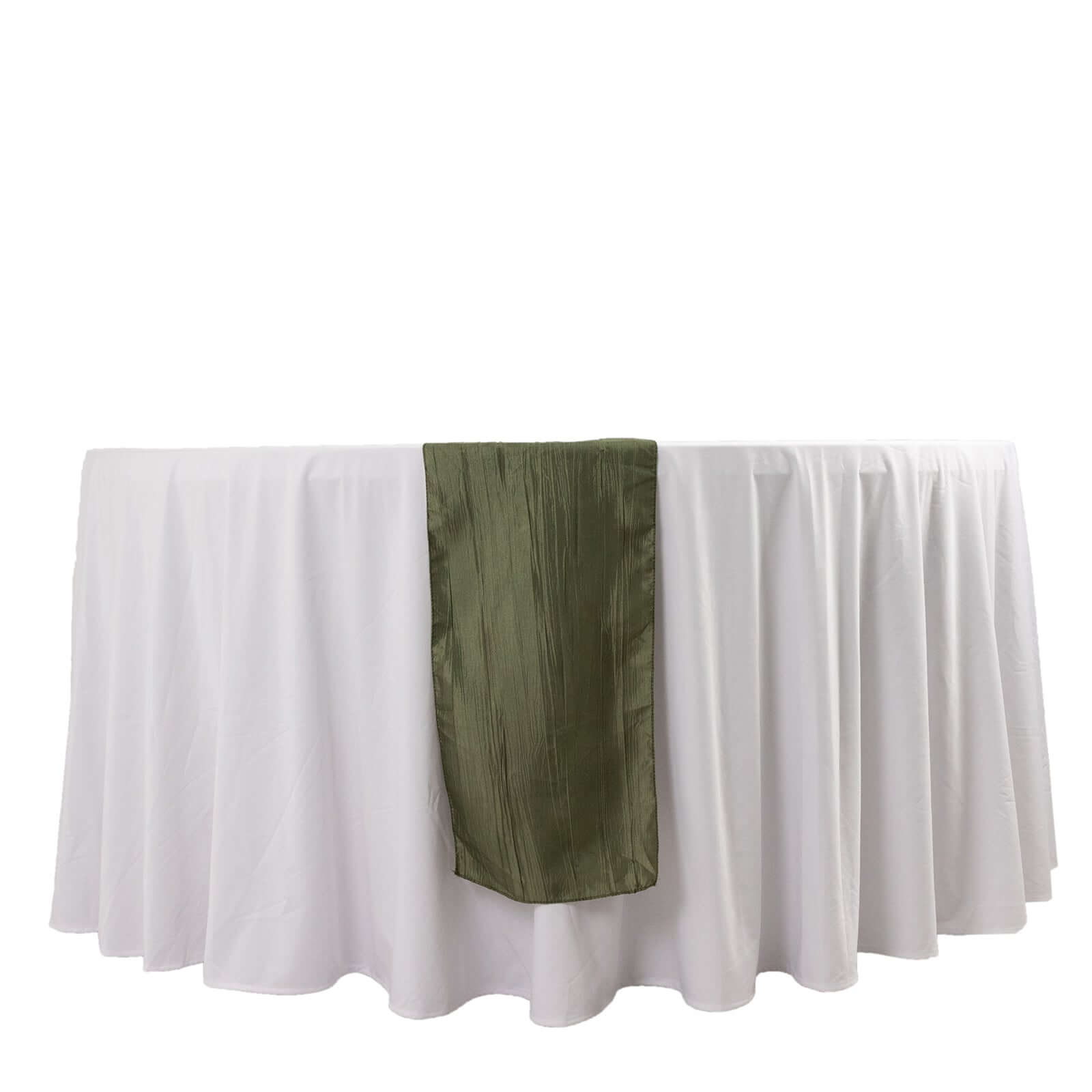 Taffeta 12x108 Table Runner Dusty Sage Green - Accordion Crinkle Design