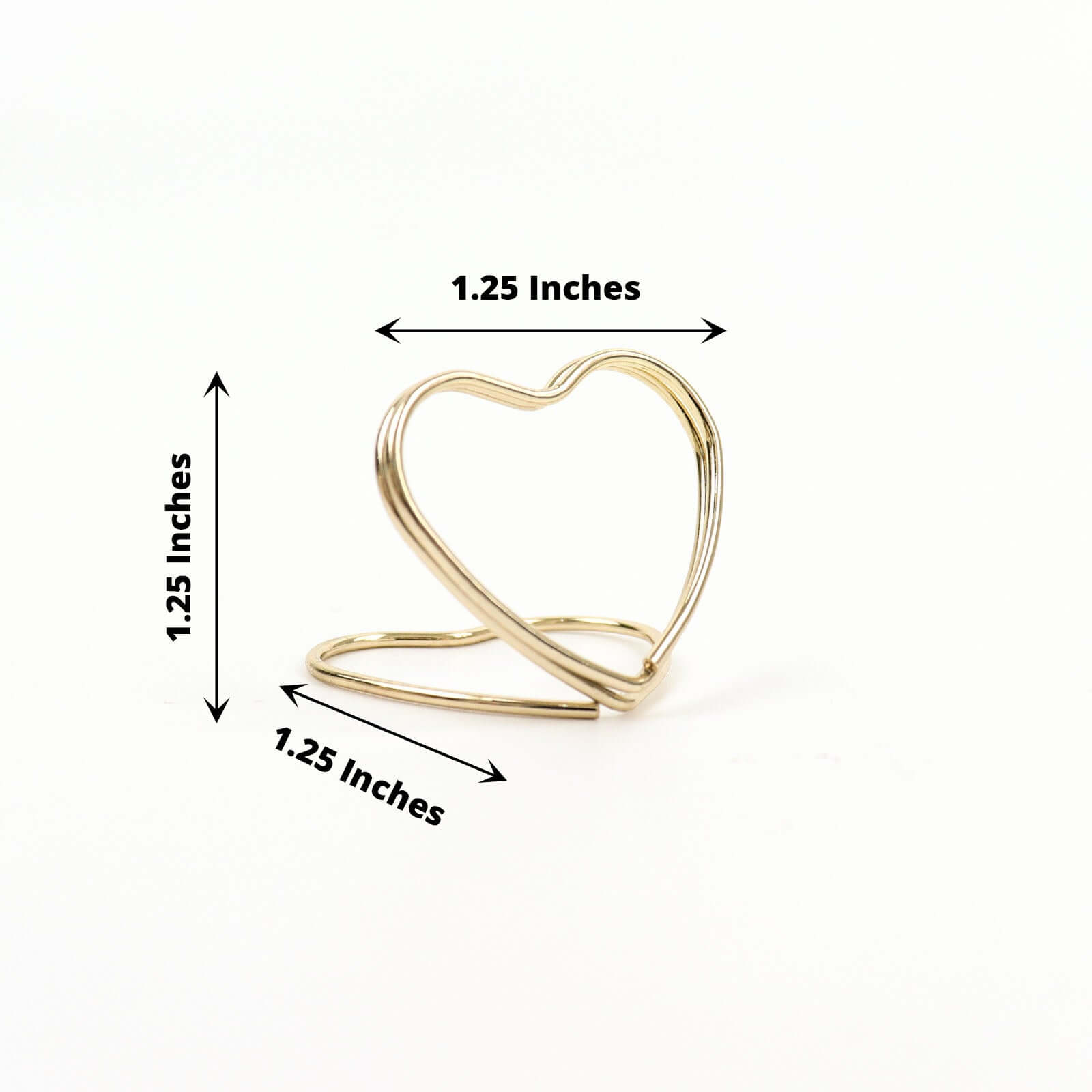 10-Pack Metal Card Holder Stands Double Heart Design Gold - Table Number Stands and Wedding Place Card Menu Clips 1