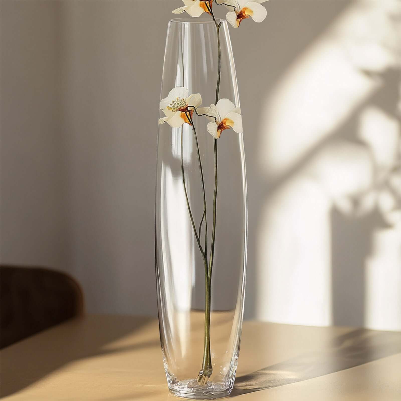 Glass Vase Cylinder Design Tapered Clear - Durable Heavy Duty Flower Centerpiece for Events 31