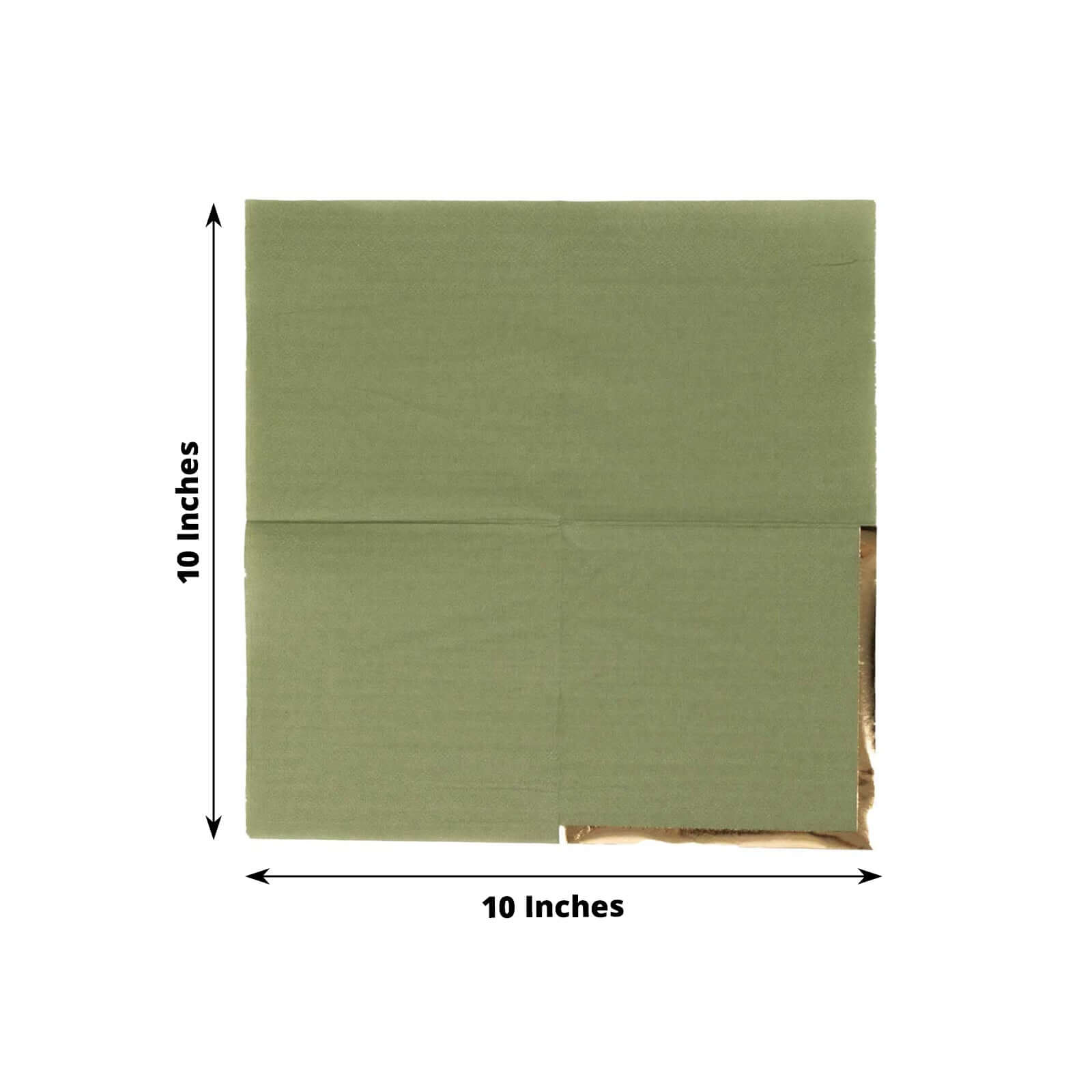 50-Pack Paper Beverage Napkins Olive Green with Gold Foil Edge - 2 Ply Disposable Soft 18GSM Cocktail Napkins 5x5