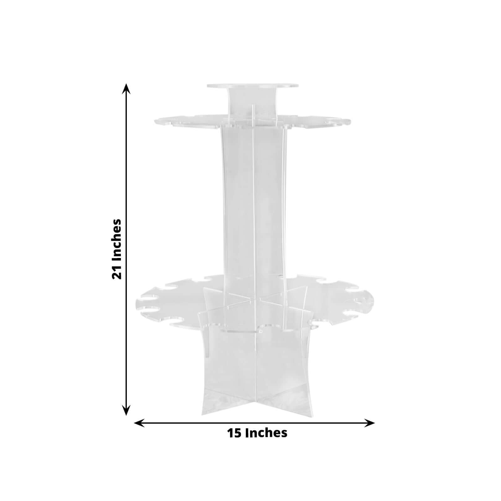 3-Tier Round Champagne Glass Holder Tower Clear Acrylic - Flute Display Rack Cocktail Tree Stand Holds 23 Stemware + 1 Bottle for Professional & Home Use 21