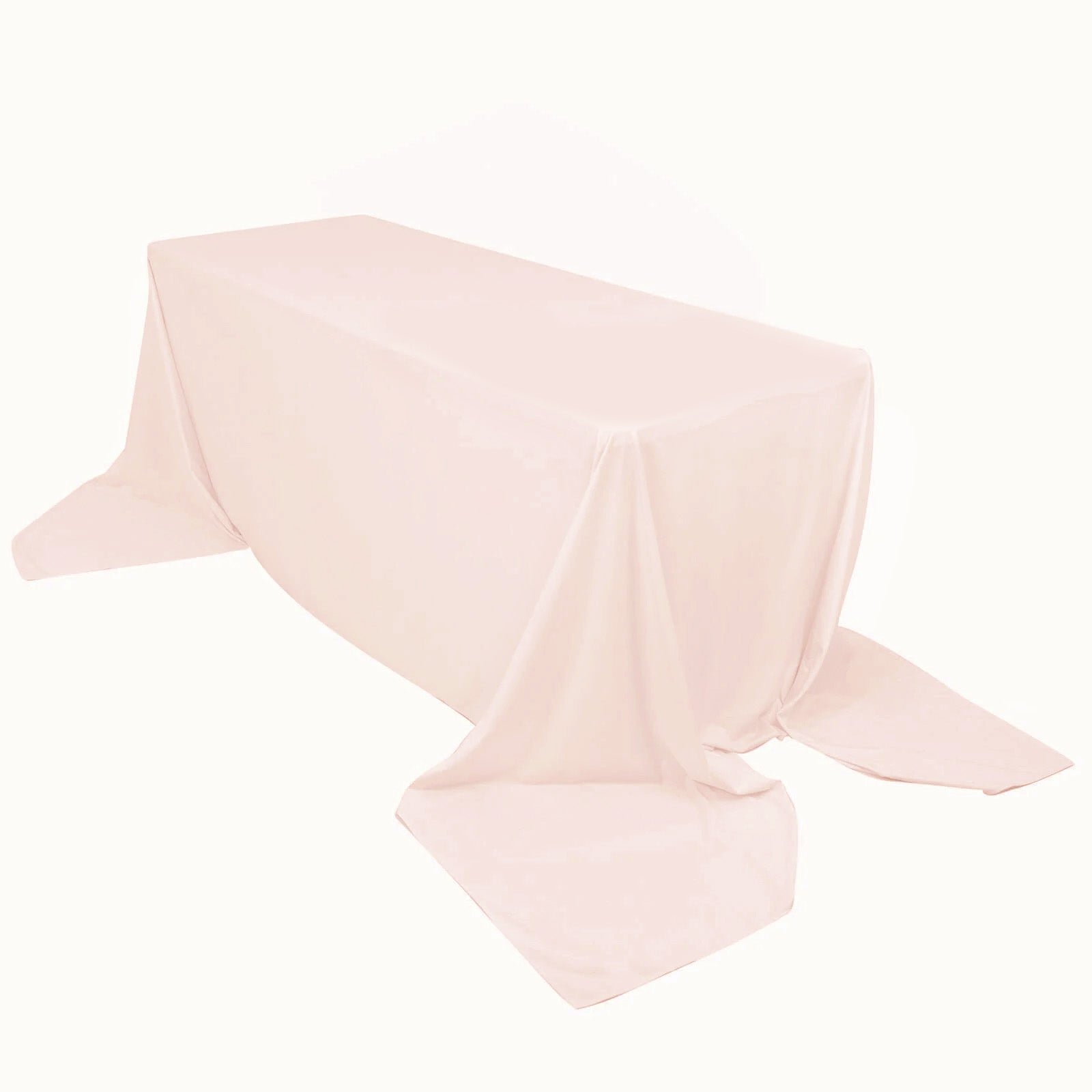 Premium Scuba Rectangular 90x156 Tablecloth Blush - Wrinkle Free, Stain Resistant & Seamless Table Cover